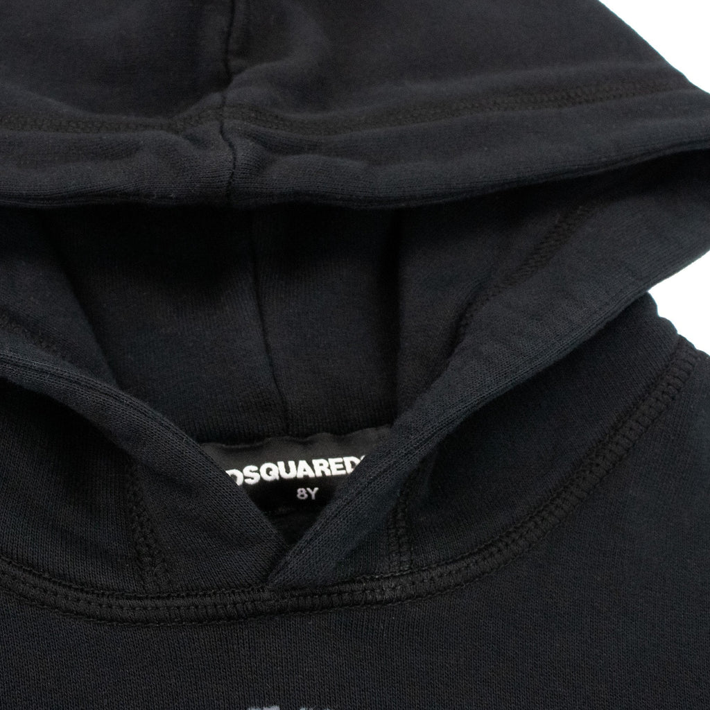 Dsqaured2 Kids The Caten Peak Hoodied Sweatshirt Black