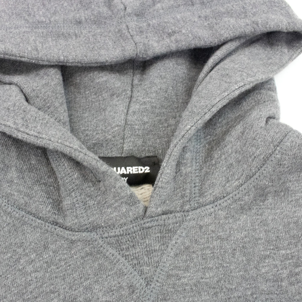 Dsqaured2 Kids Bear Printed Hoodied Sweatshirt Dark Grey