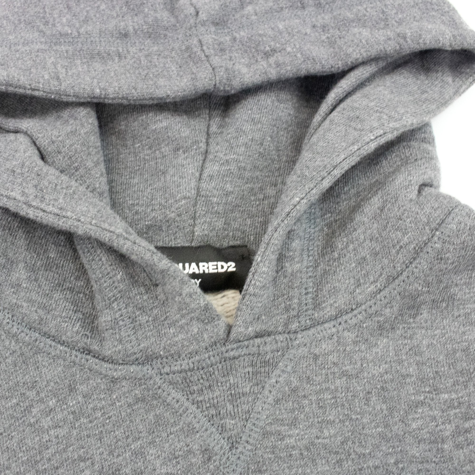 Dsqaured2 Kids Bear Printed Hoodied Sweatshirt Dark Grey