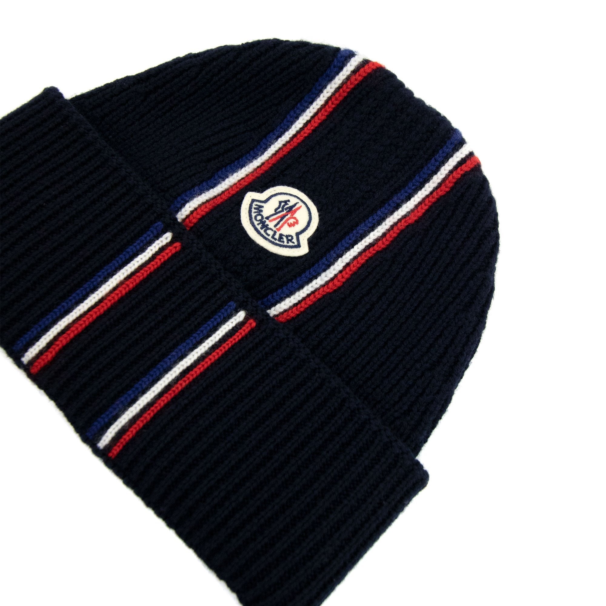 Moncler Berretto Tricot Tricolor Wool Beani Navy 742