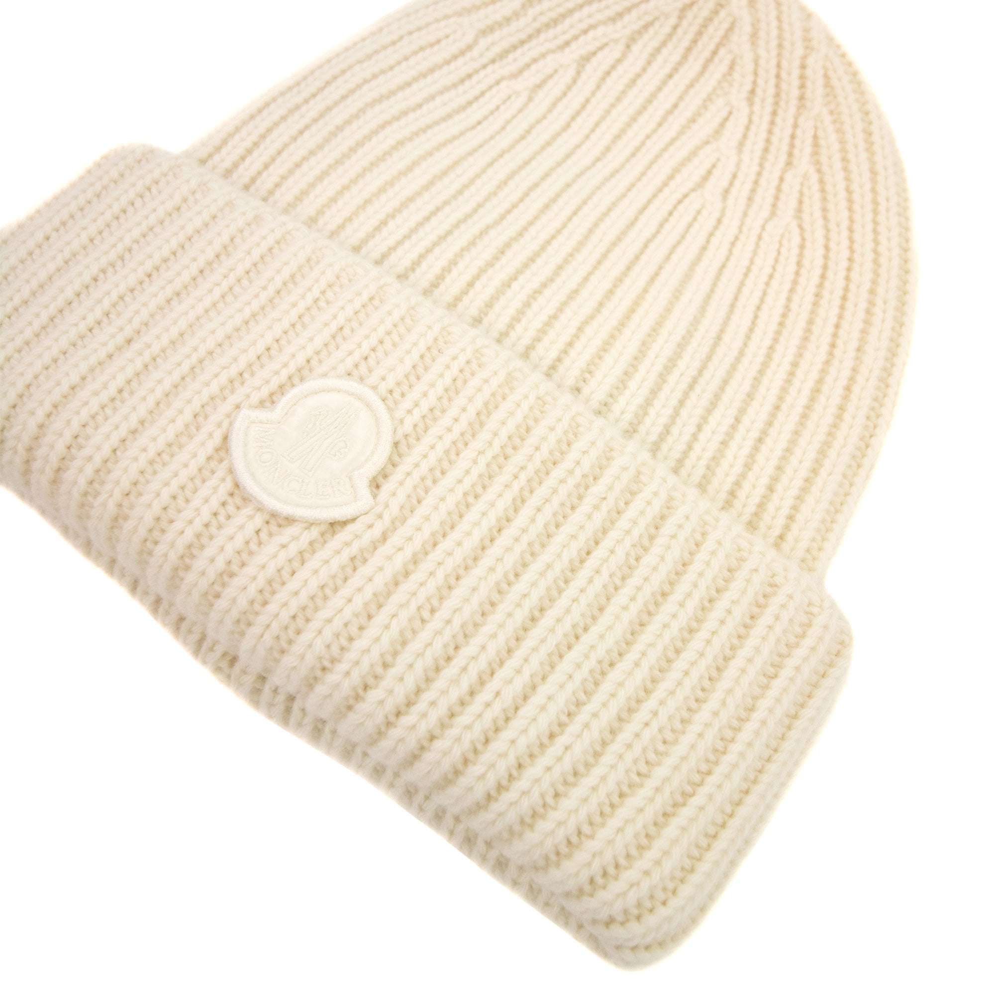 Moncler Berretto Tricot Wool Knitted Beanie Off White 035
