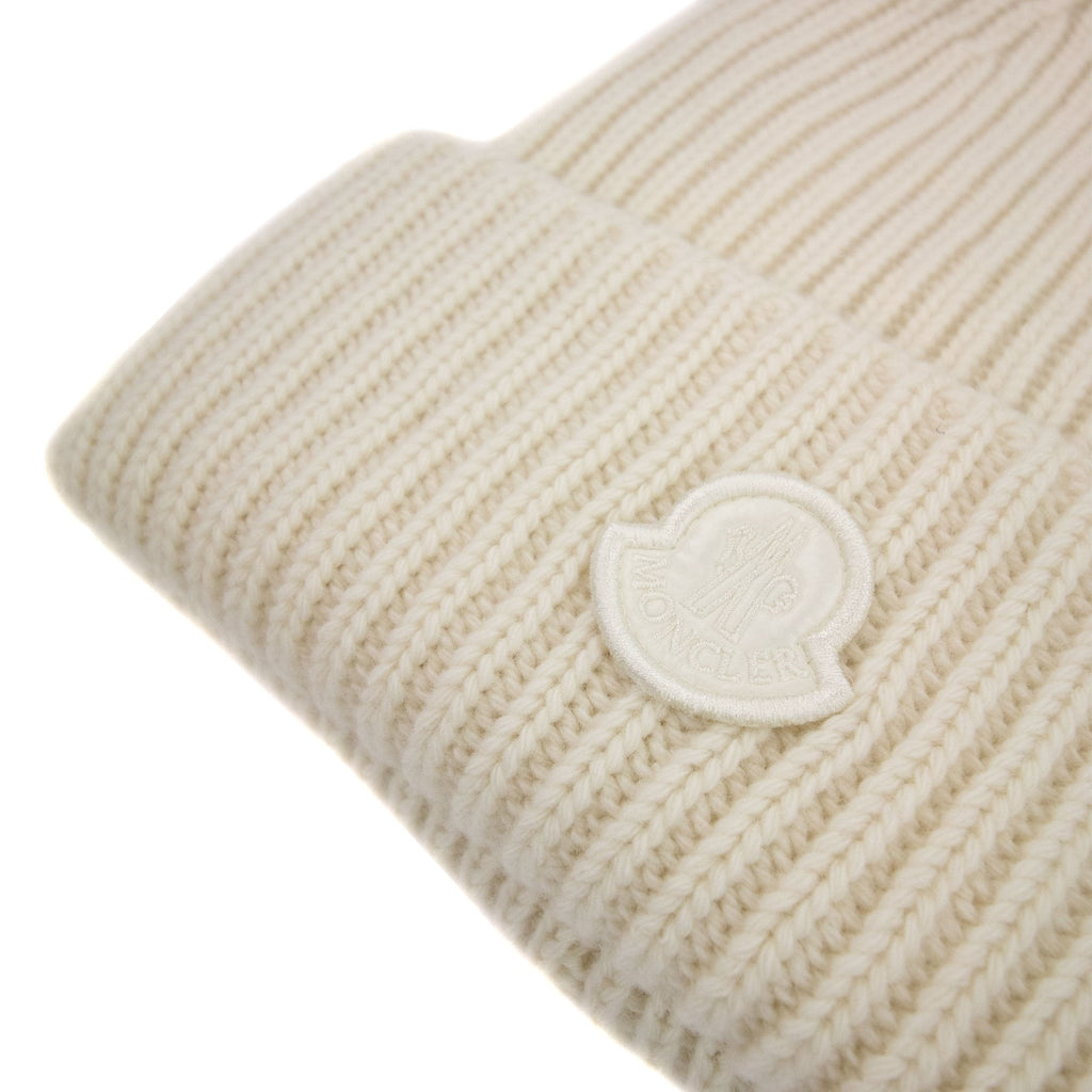 Moncler Berretto Tricot Wool Knitted Beanie Off White 035
