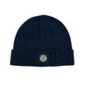 Stone Island Junior N01a7 Knit Patch Logo Beanie Navy Blue V0028