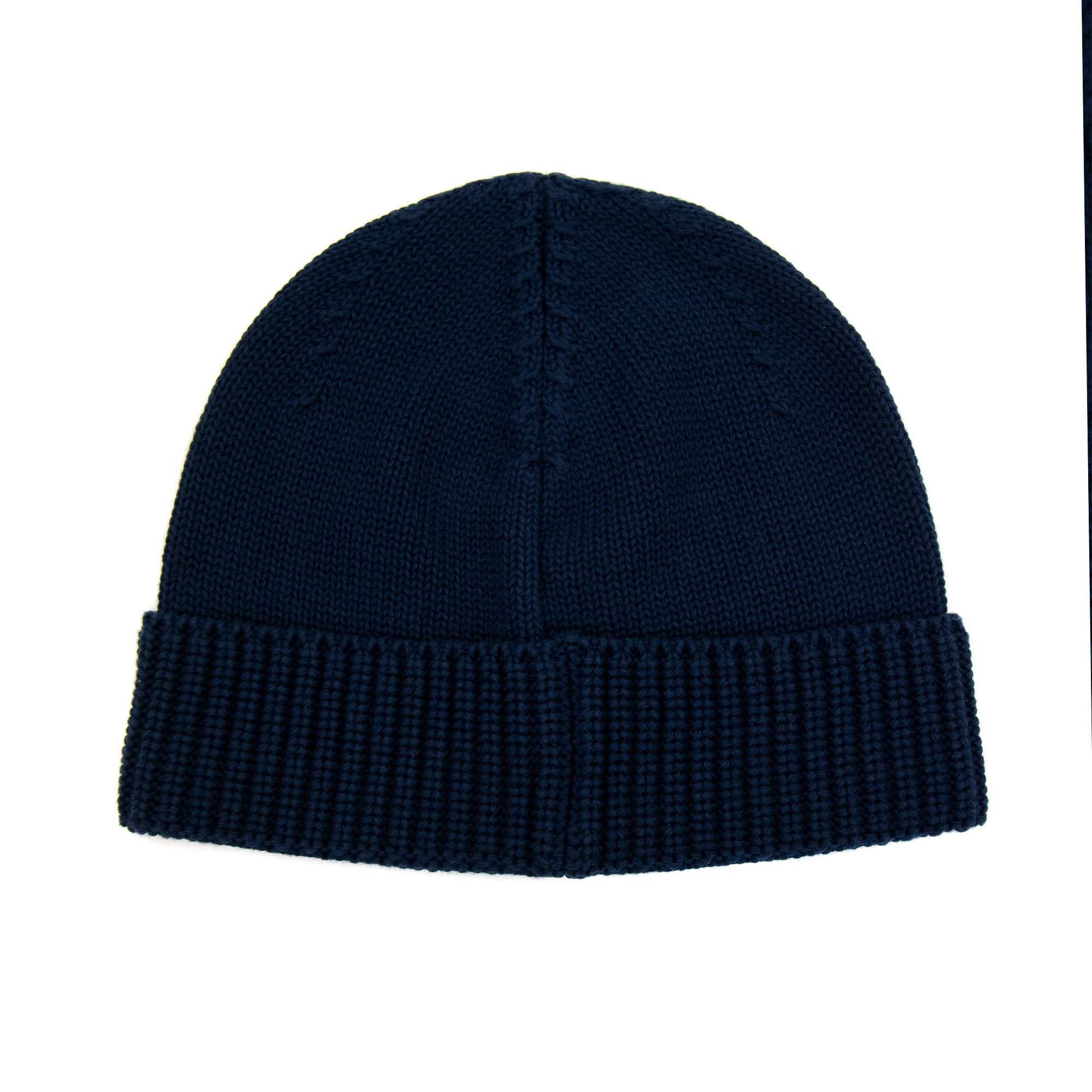 Stone Island Junior N01a7 Knit Patch Logo Beanie Navy Blue V0028