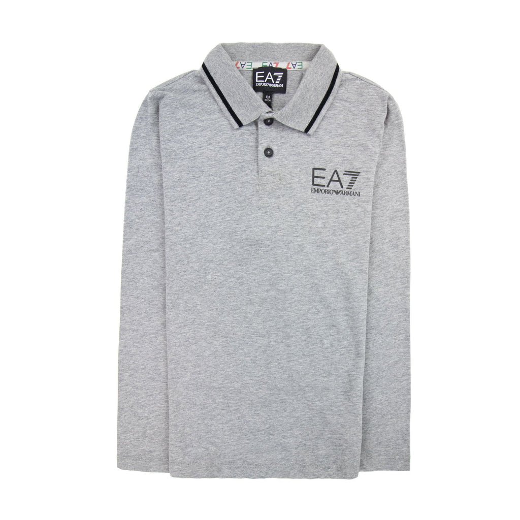 Ea7 Junior Rubber Logo L/s Polo Grey