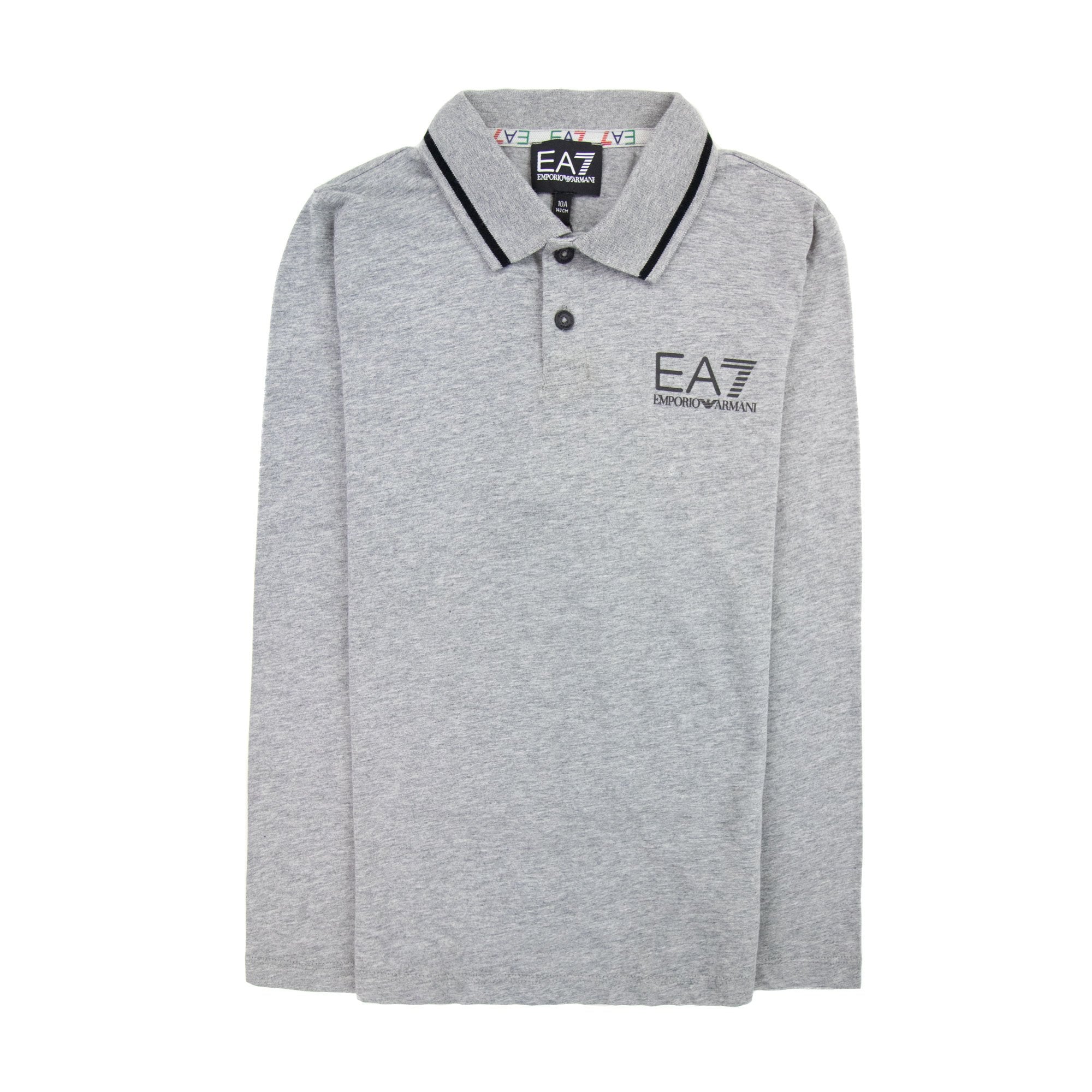 Ea7 Junior Rubber Logo L/s Polo Grey