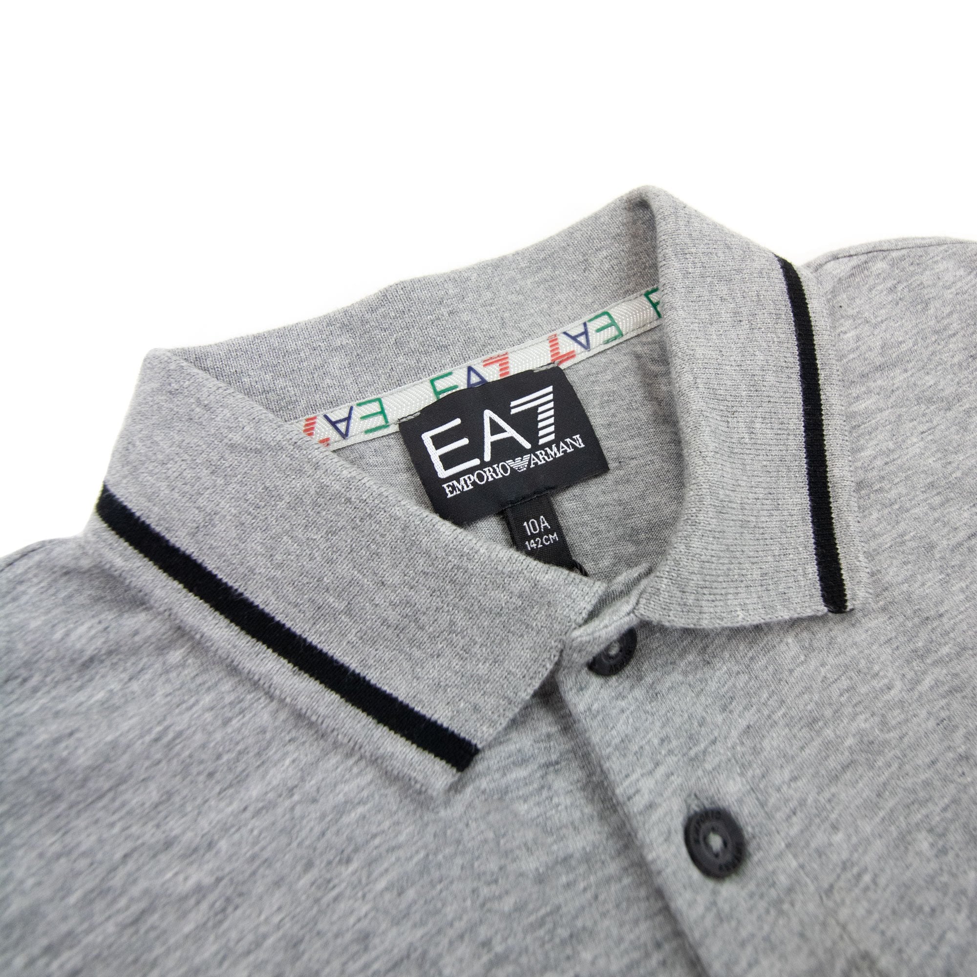 Ea7 Junior Rubber Logo L/s Polo Grey