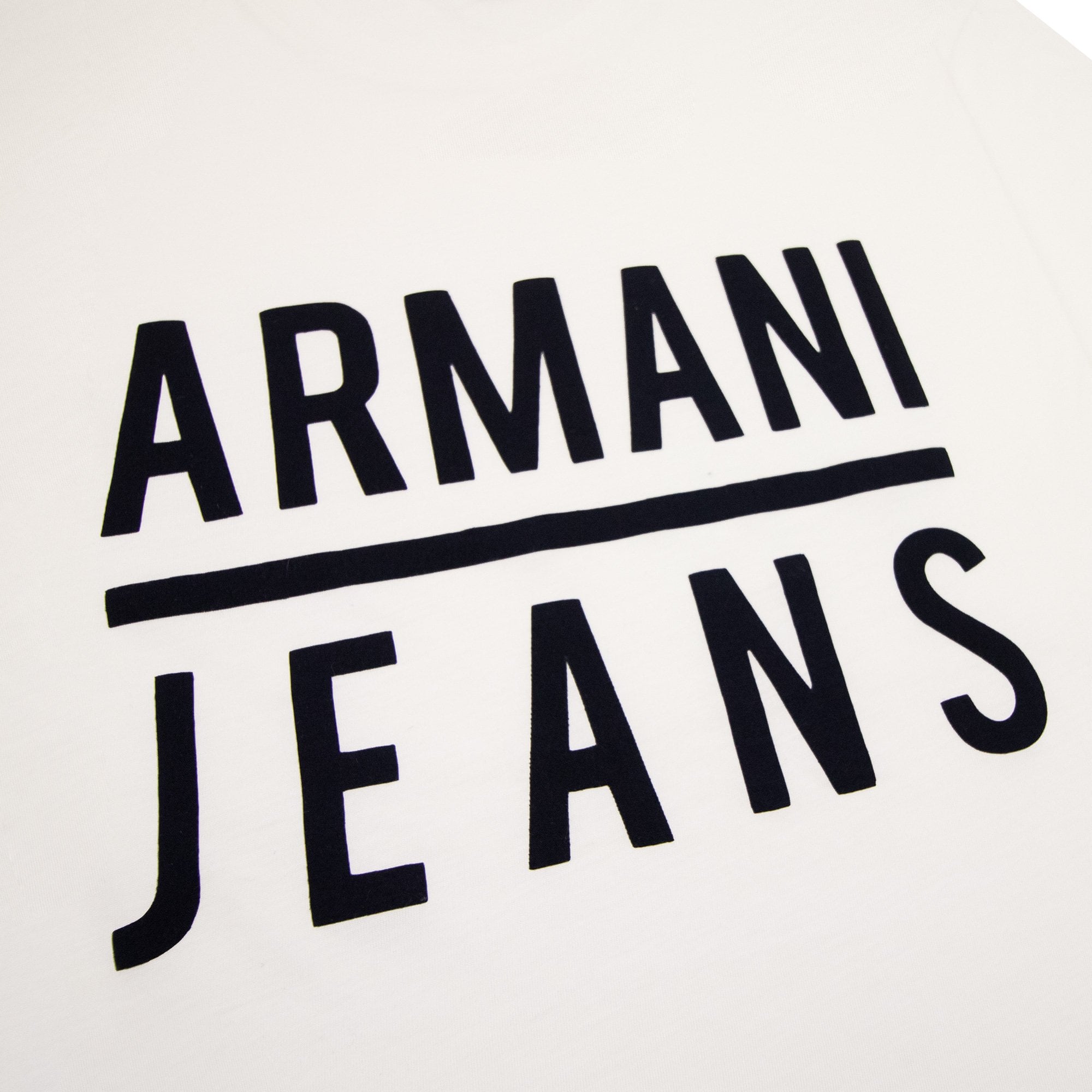 Armani Jeans Embossed Logo Crew T Shirt White