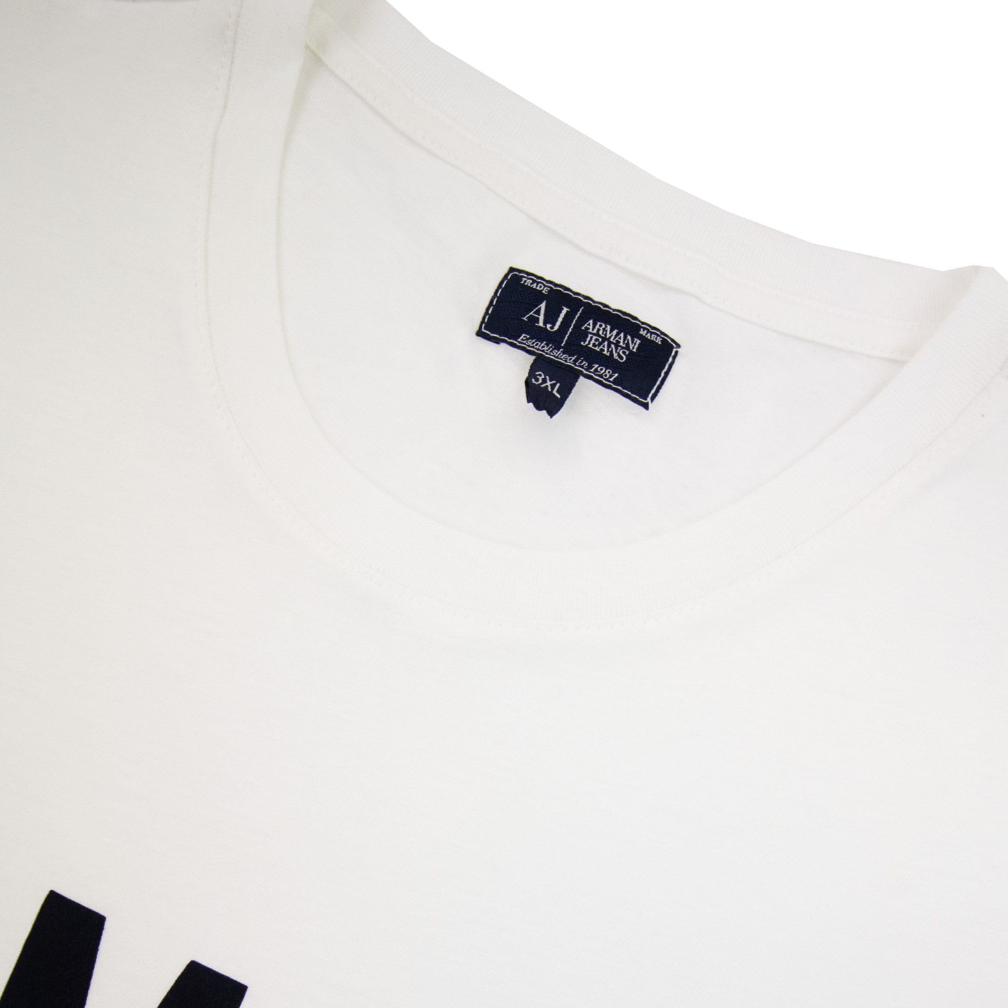 Armani Jeans Embossed Logo Crew T Shirt White