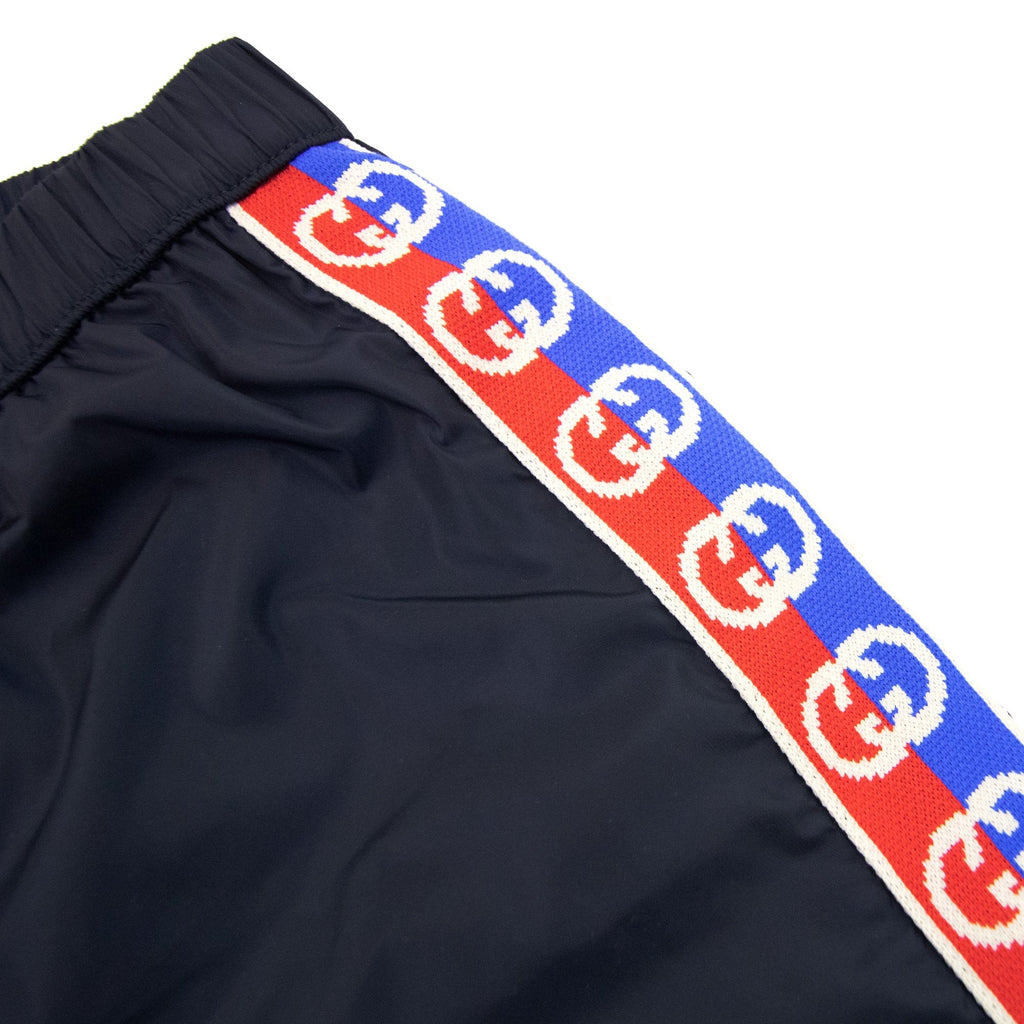 Gucci Junior Gg Web Trim Swim Shorts Navy 4215