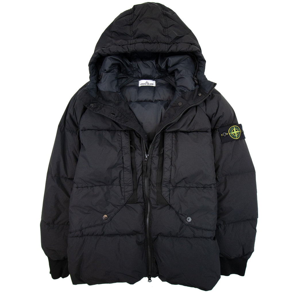 Stone Island 40723 Garment Dyed Crinkle Reps Down Jacket Black V0029
