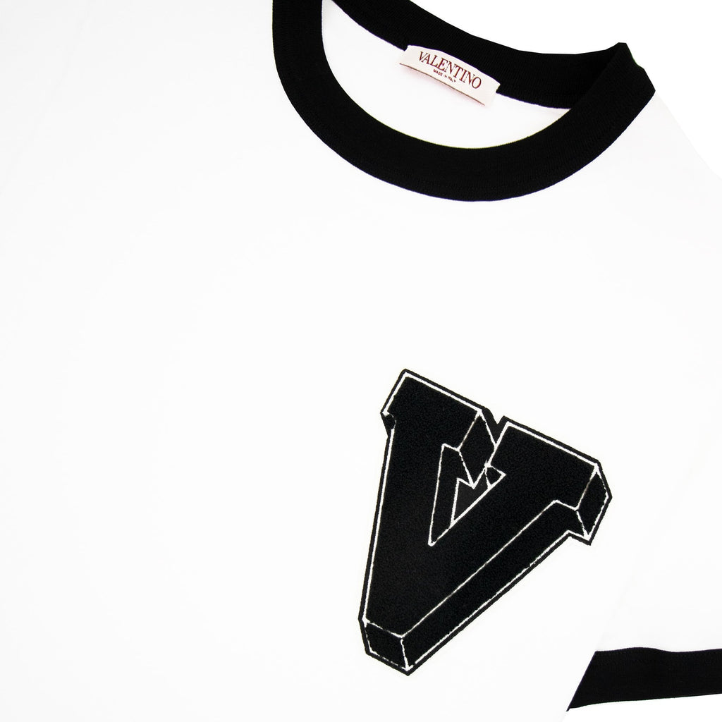 Valentino V_3d Patch Logo T Shirt White A01