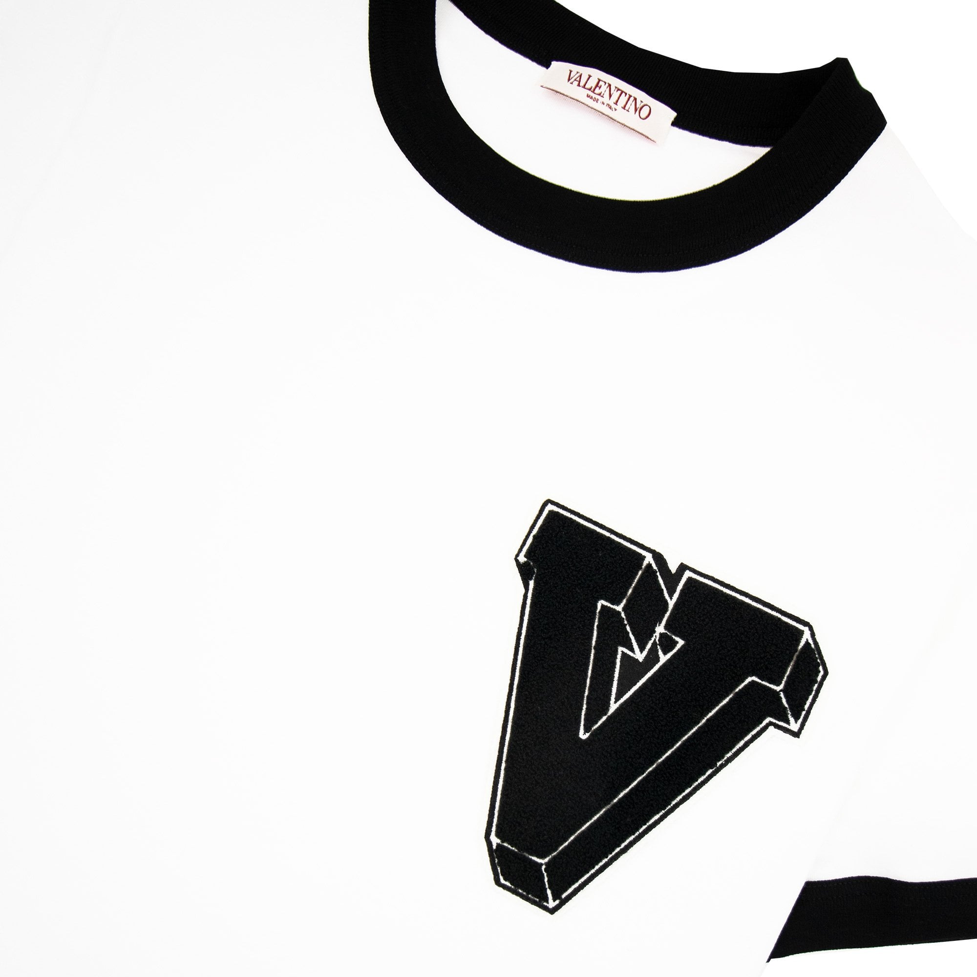 Valentino V_3d Patch Logo T Shirt White A01