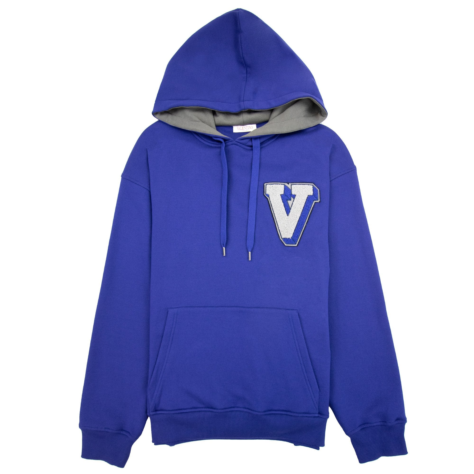 Valentino V_3d Patch Hoodied Sweatshirt Elec Blue Ak8