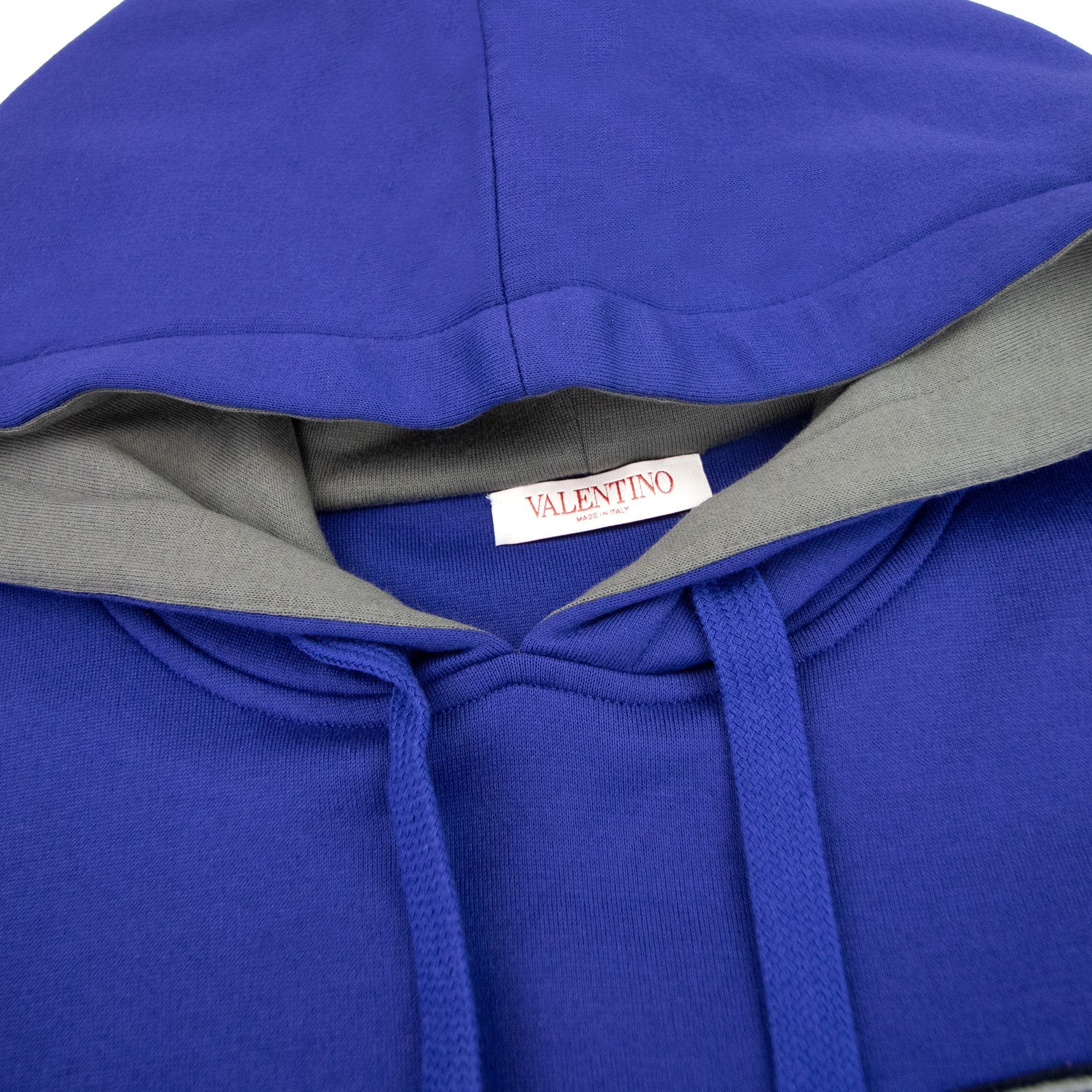 Valentino V_3d Patch Hoodied Sweatshirt Elec Blue Ak8