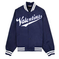 Valentino Embroidered Logo Bomber Jacket Indigo/white D51