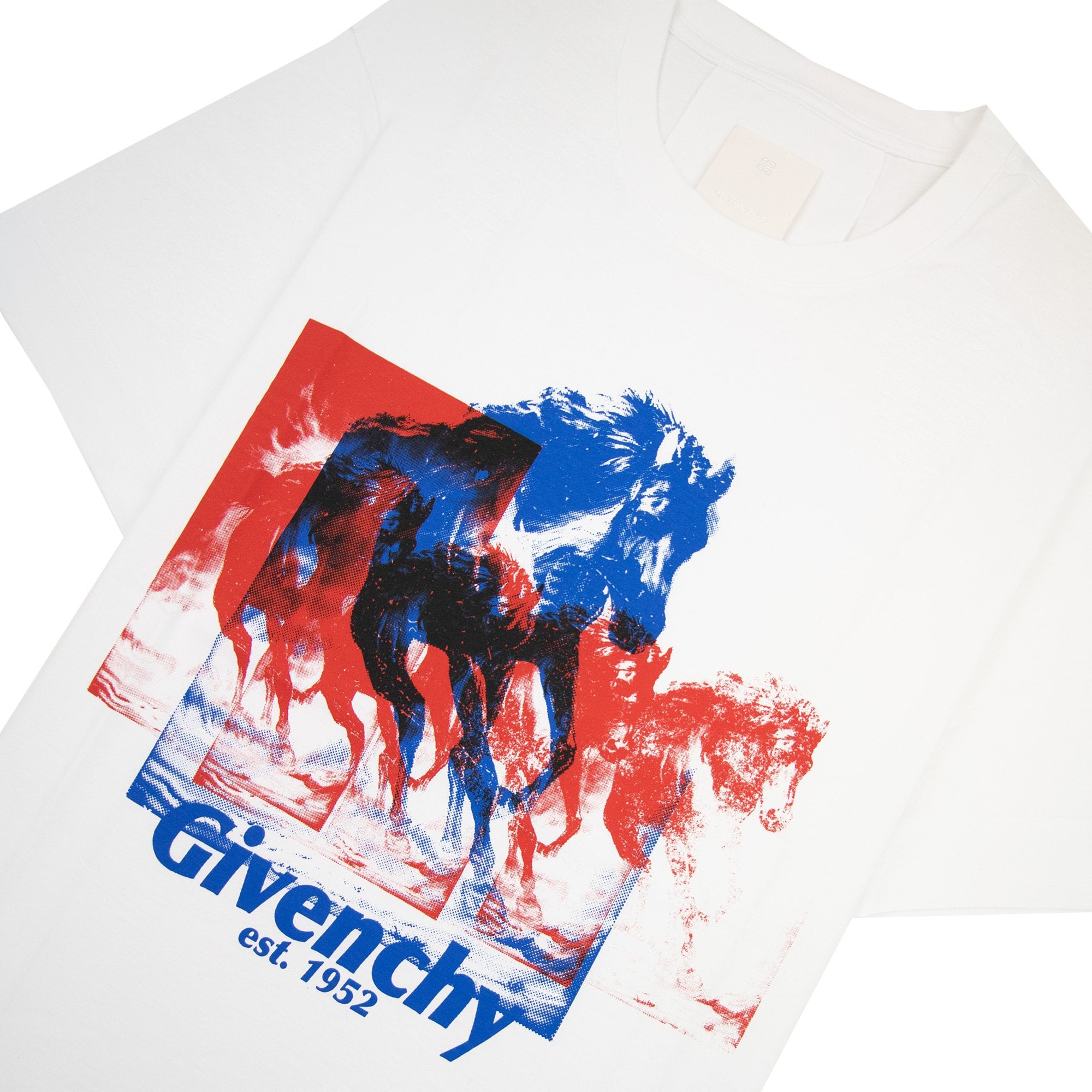 Givenchy Horse Print Cotton T Shirt White