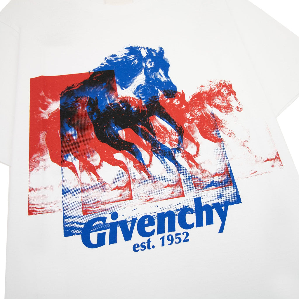 Givenchy Horse Print Cotton T Shirt White