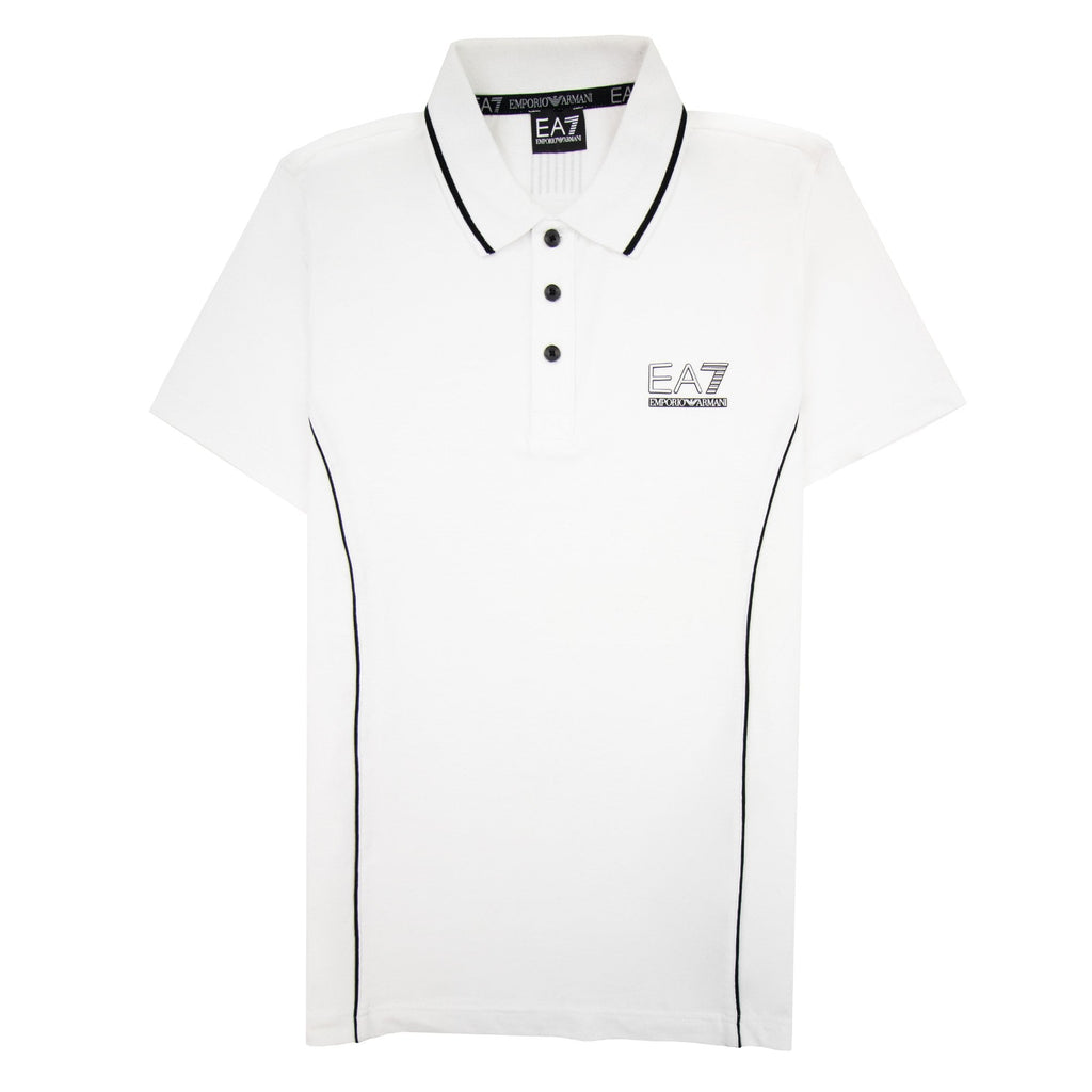 Ea7 Trian Evolution Small Logo Short Sleve Polo White 00010