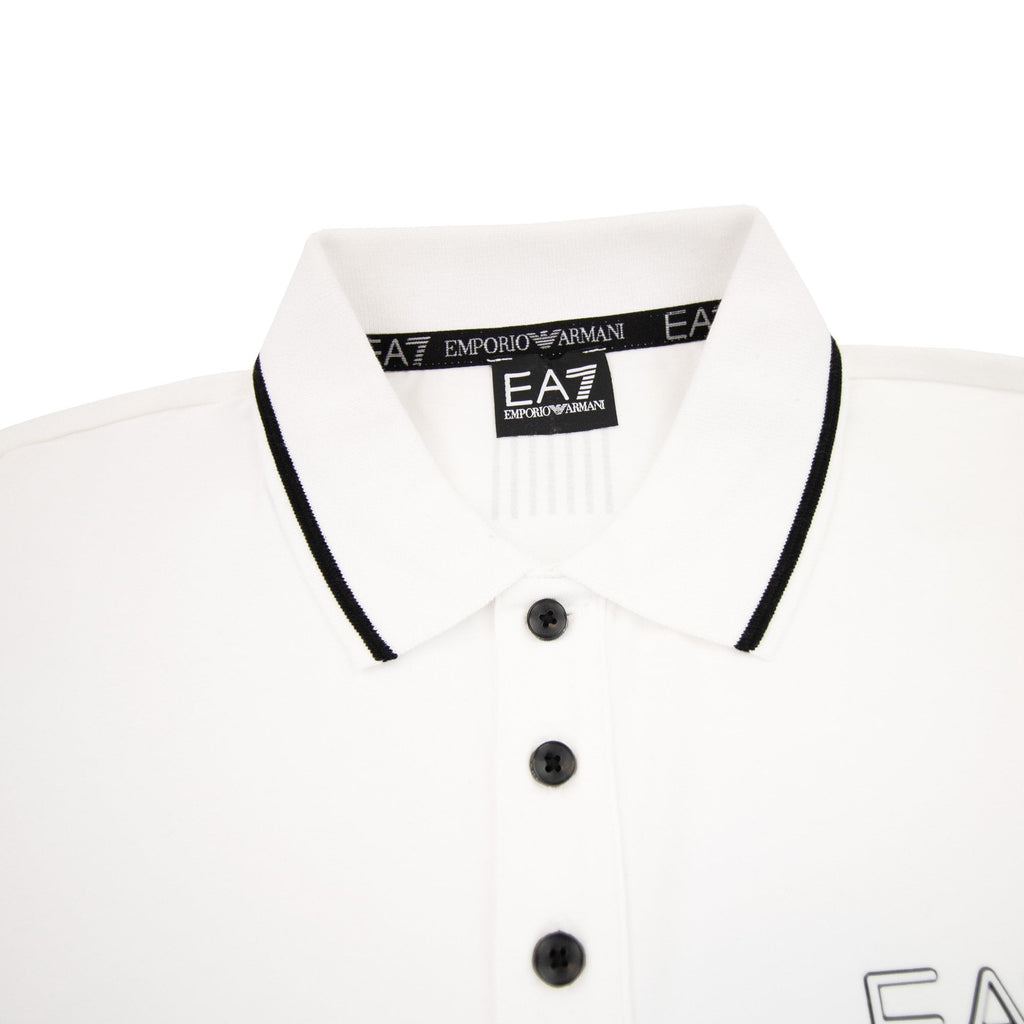 Ea7 Trian Evolution Small Logo Short Sleve Polo White 00010