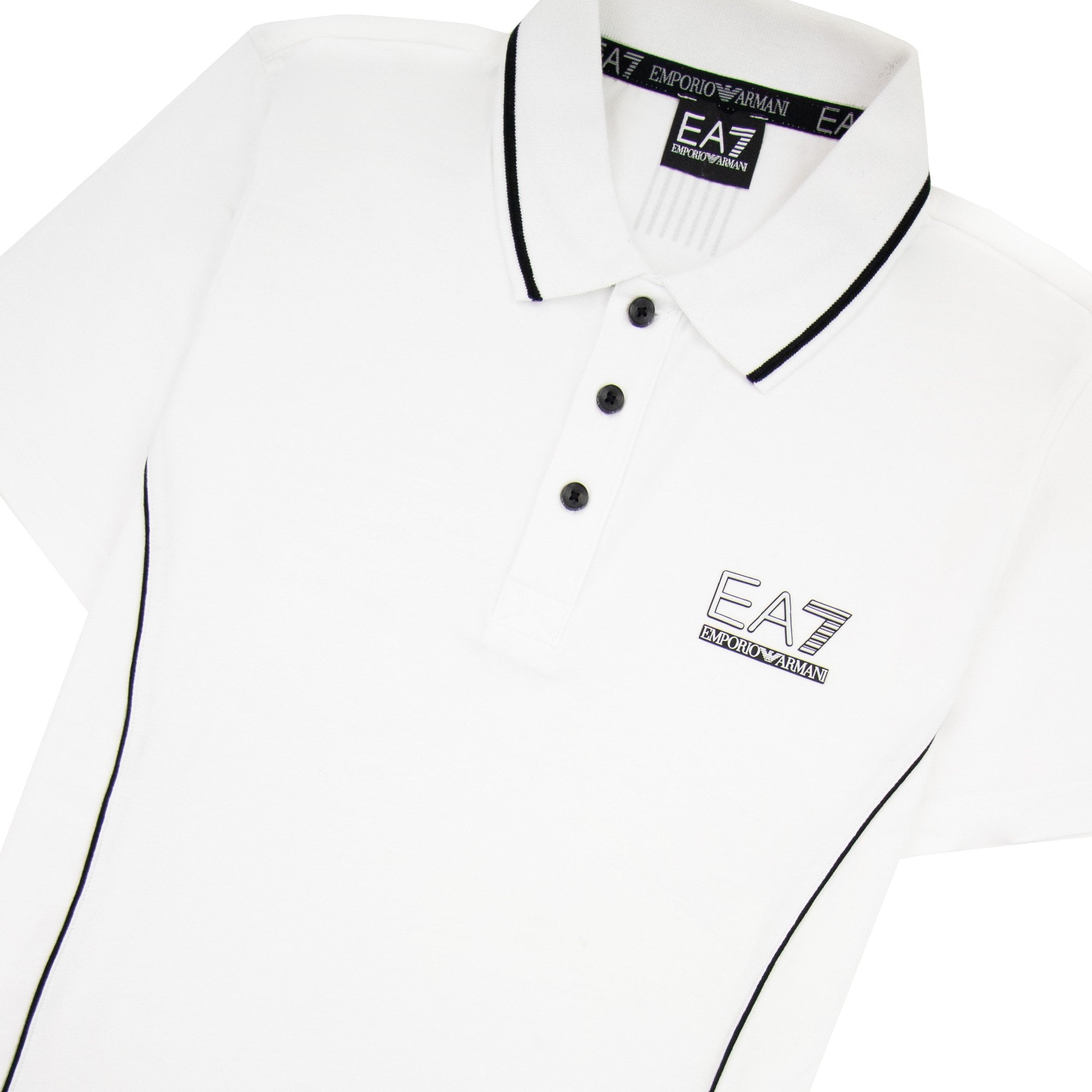 Ea7 Trian Evolution Small Logo Short Sleve Polo White 00010