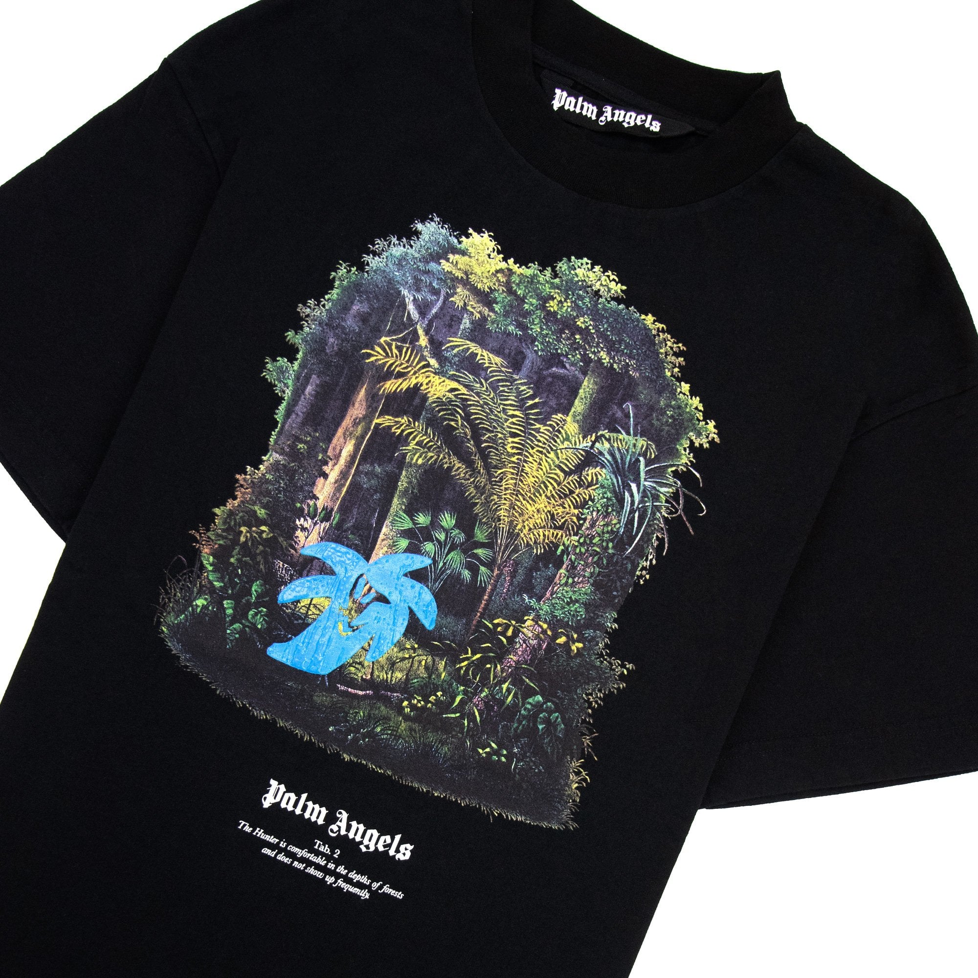 Palm Angels Hunting In The Forest T Shirt Black/light Blue