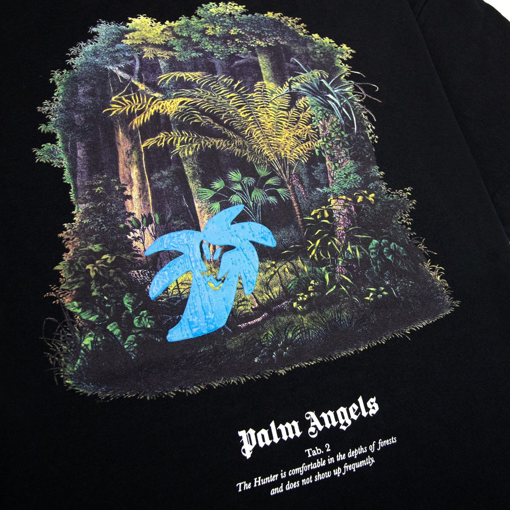 Palm Angels Hunting In The Forest T Shirt Black/light Blue