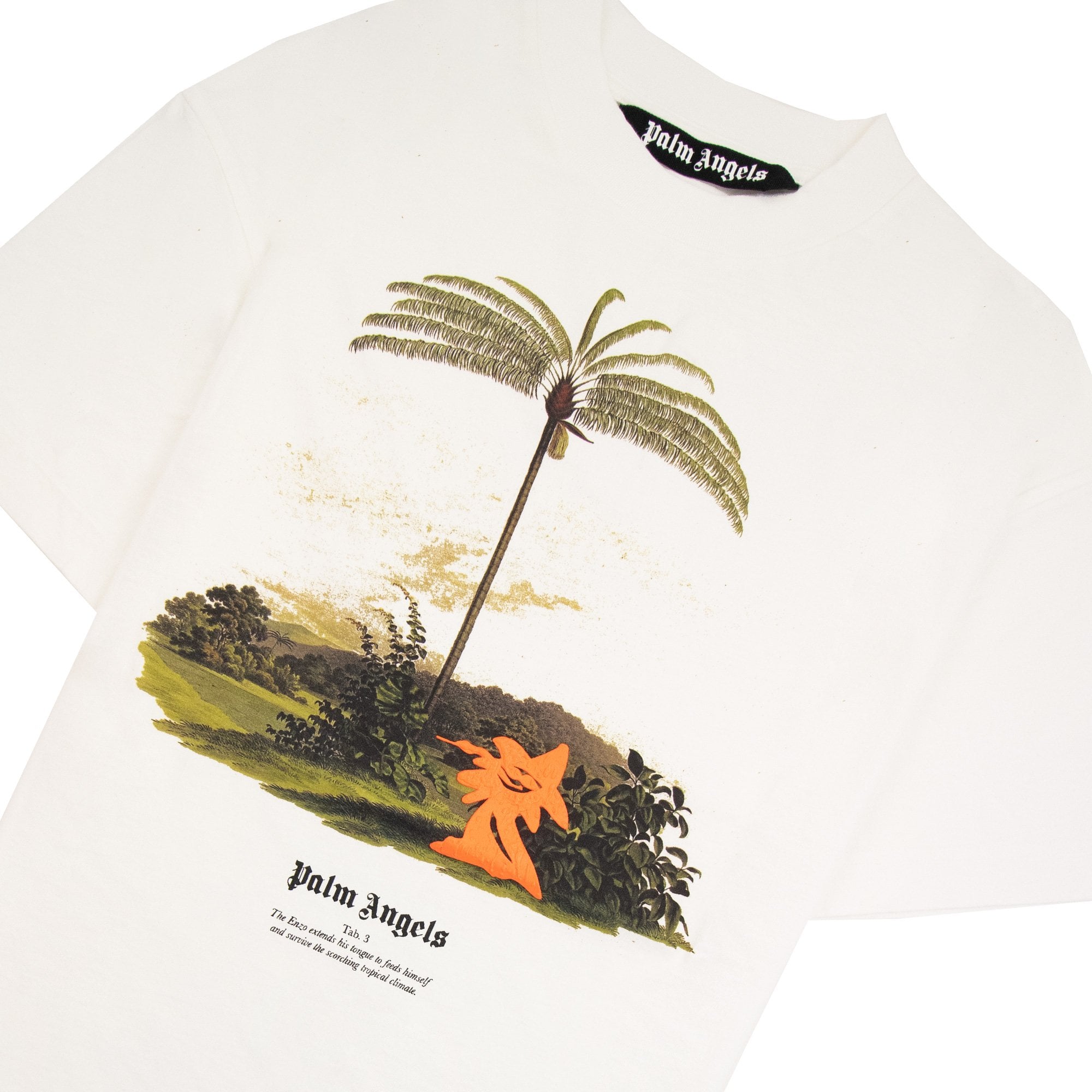 Palm Angels Enzo From The Tropics T Shirt White/orange