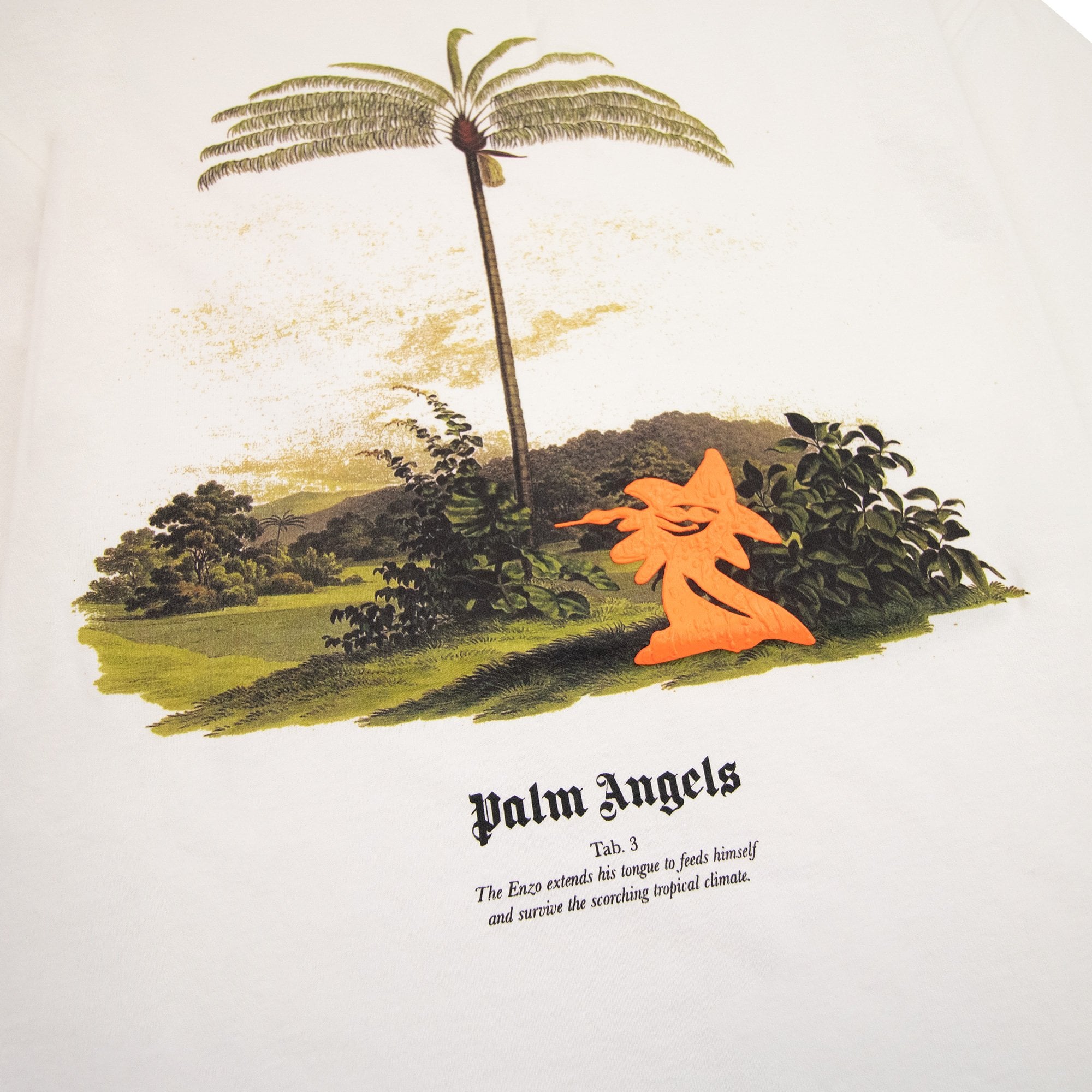 Palm Angels Enzo From The Tropics T Shirt White/orange