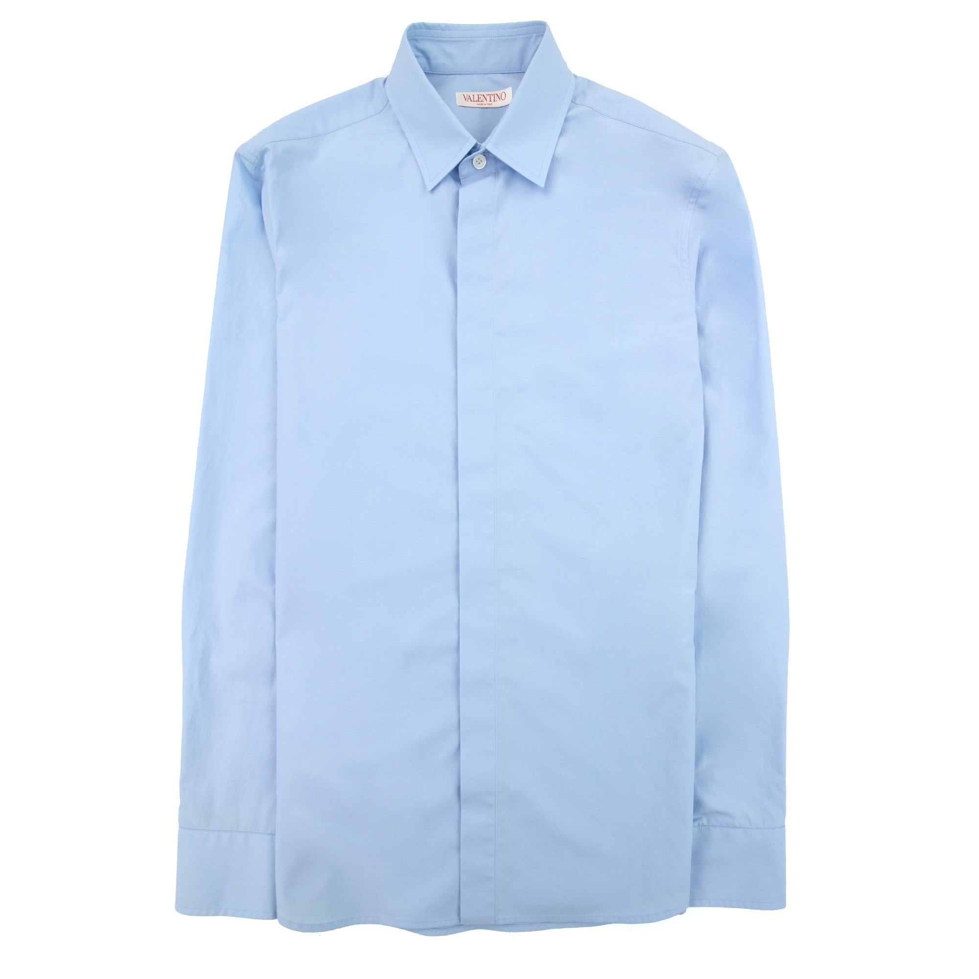 Valentino Dropped Shoulder Curved Hem Shirt Blue C43
