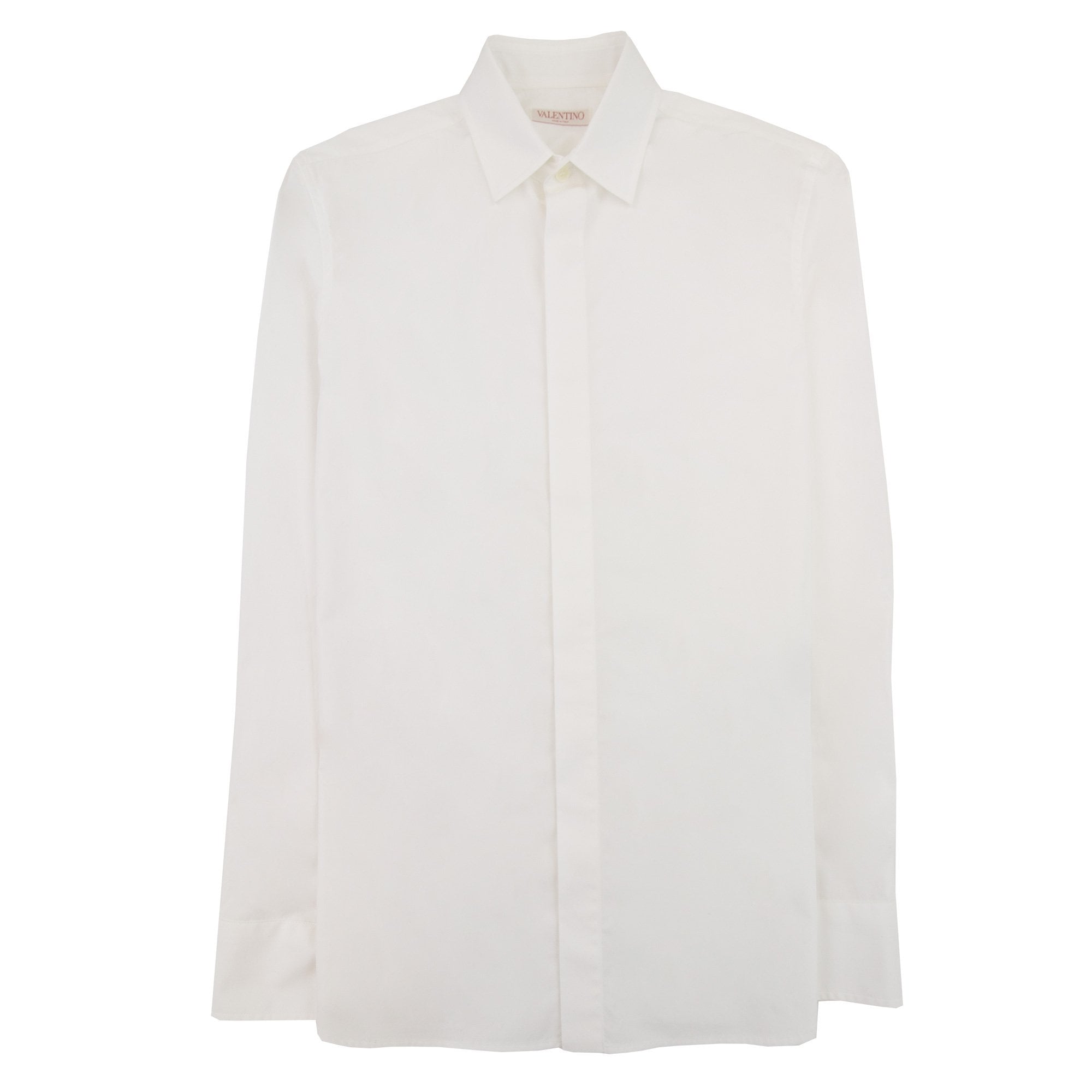 Valentino Dropped Shoulder Curved Hem Shirt White 001
