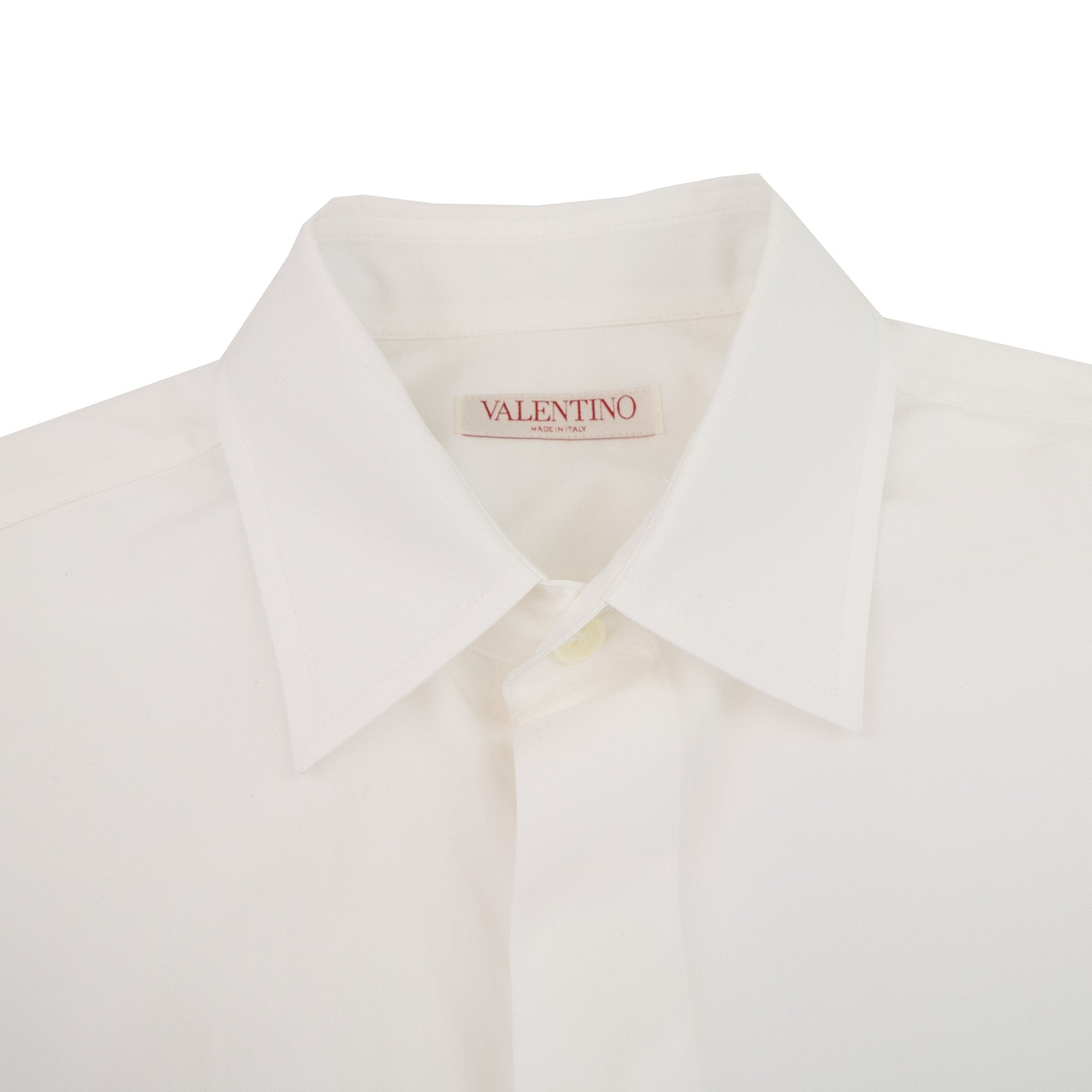Valentino Dropped Shoulder Curved Hem Shirt White 001