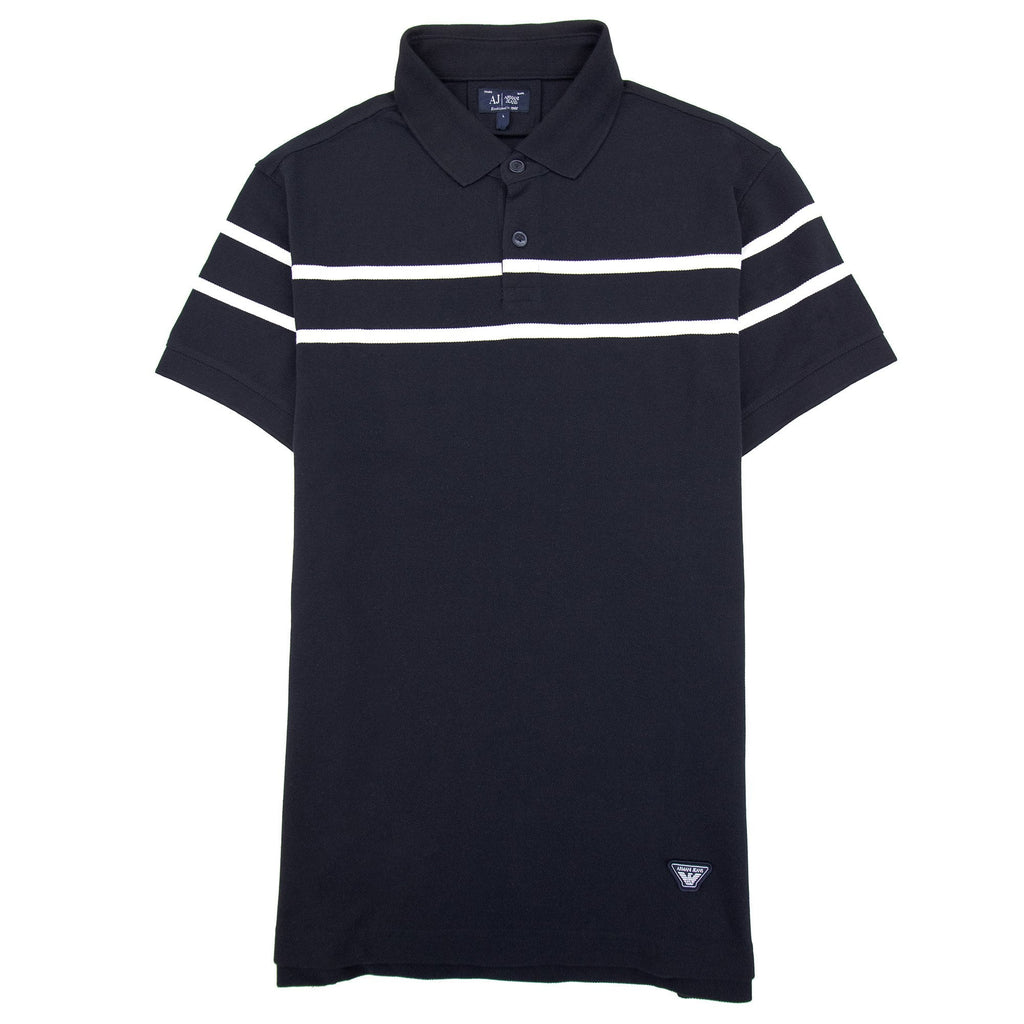 Armani Jeans Round Stripe S/s Polo Dark Navy