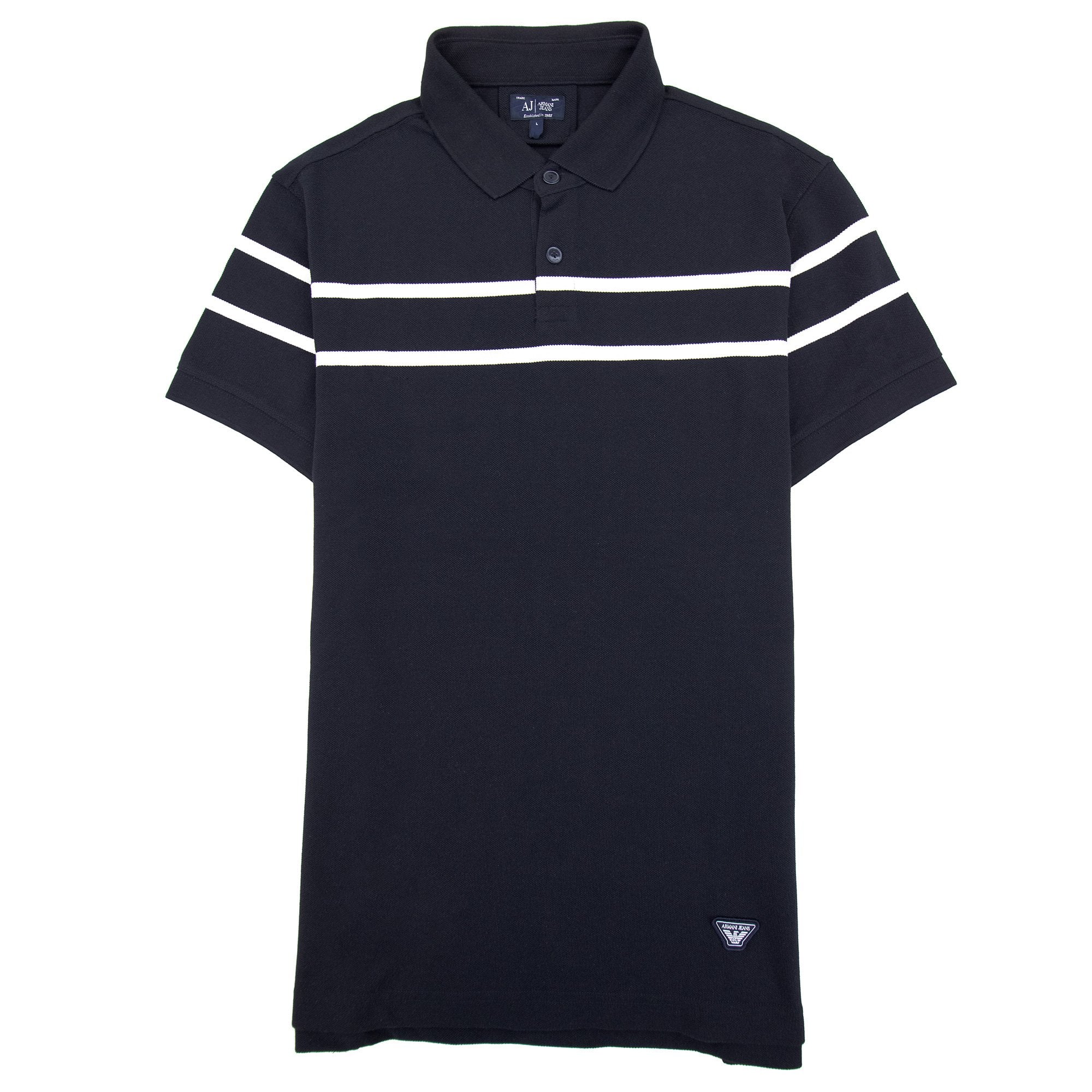 Armani Jeans Round Stripe S/s Polo Dark Navy