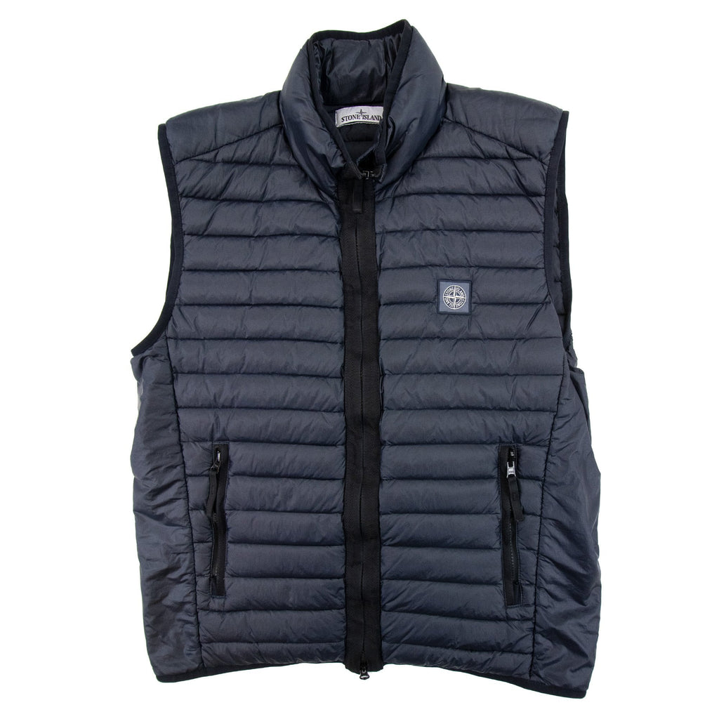 Stone Island Q0224 Loom Woven Chambers Down Gilet Navy V0020