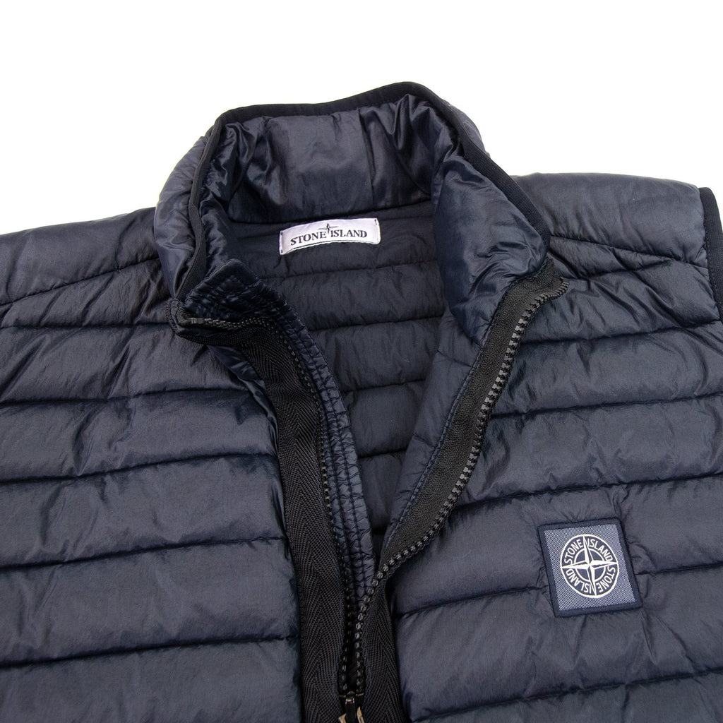 Stone Island Q0224 Loom Woven Chambers Down Gilet Navy V0020