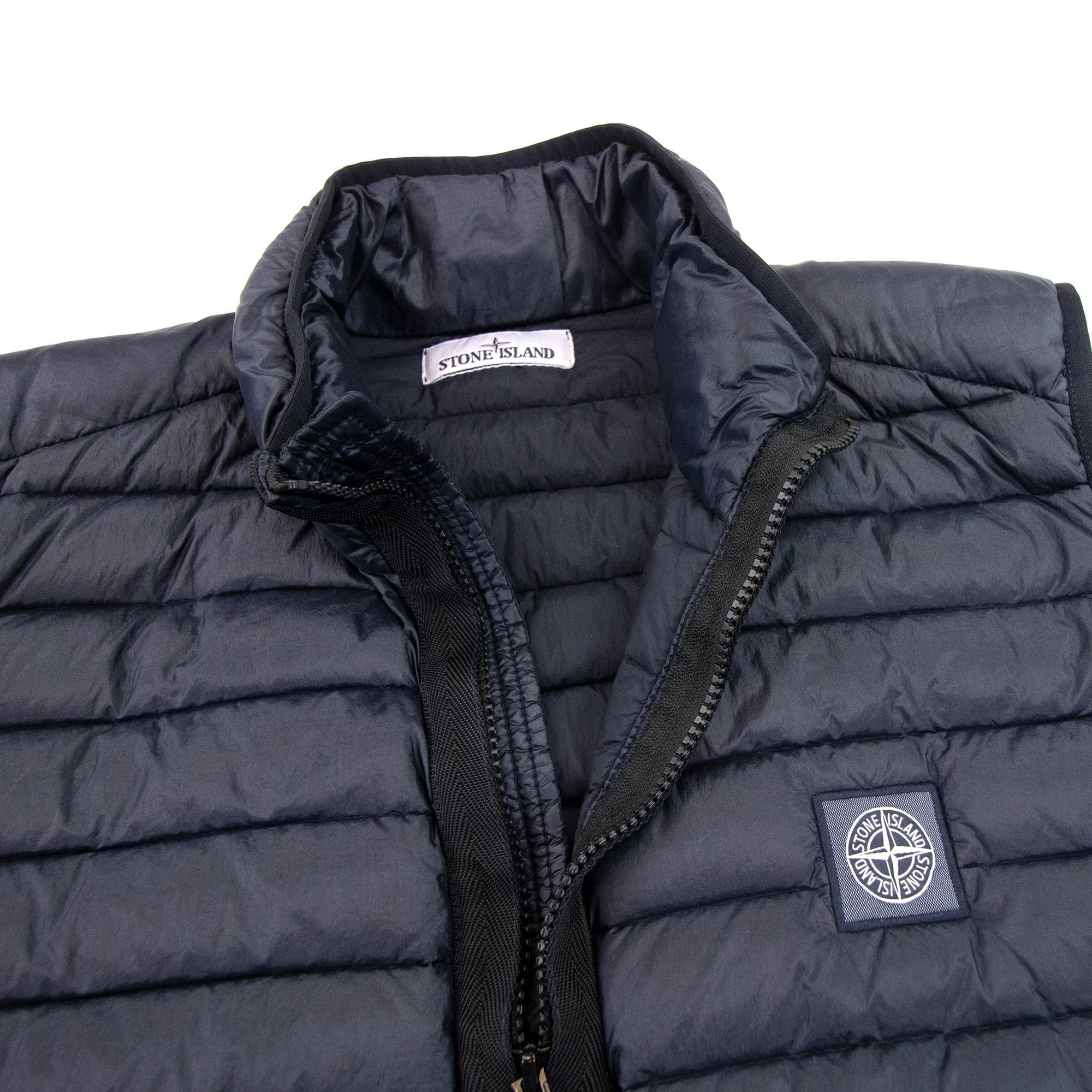 Stone Island Q0224 Loom Woven Chambers Down Gilet Navy V0020