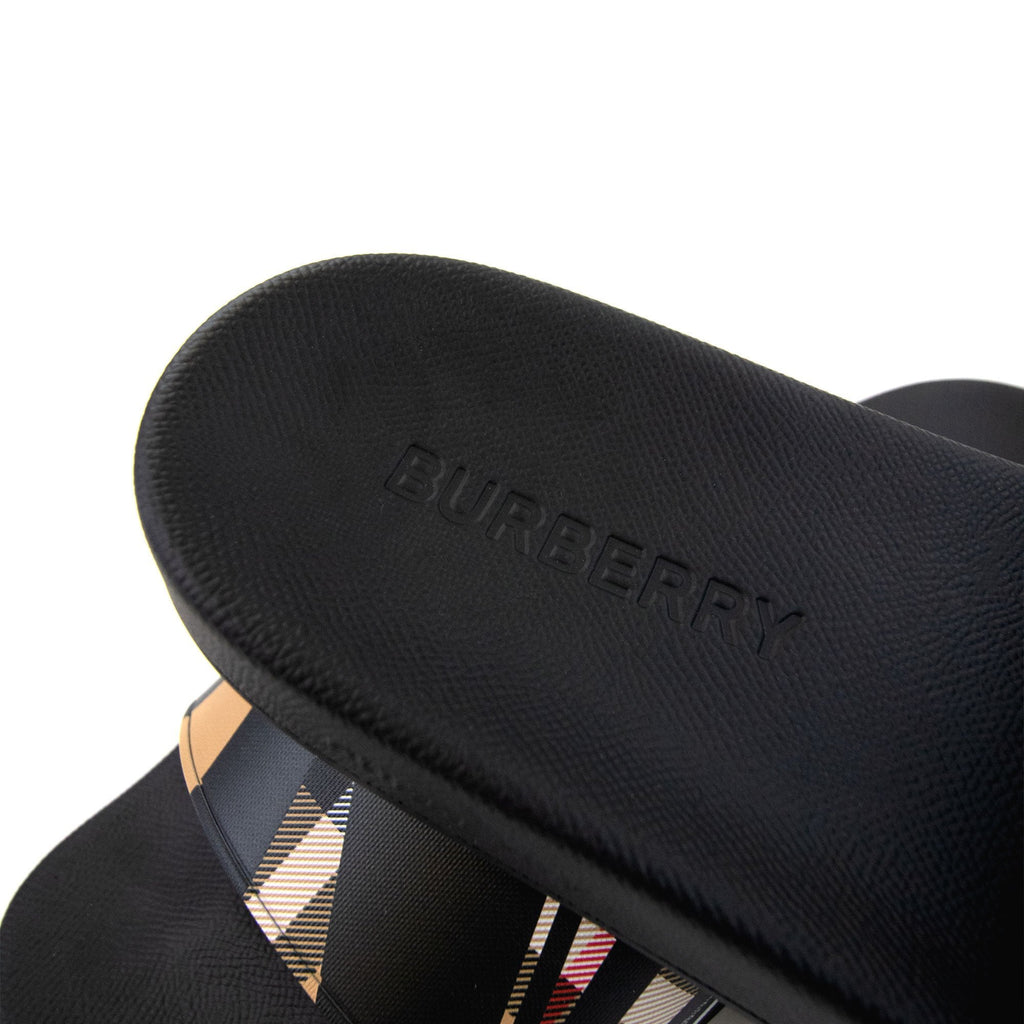 Burberry Vintage Check Sliced Print Sliders Black Check