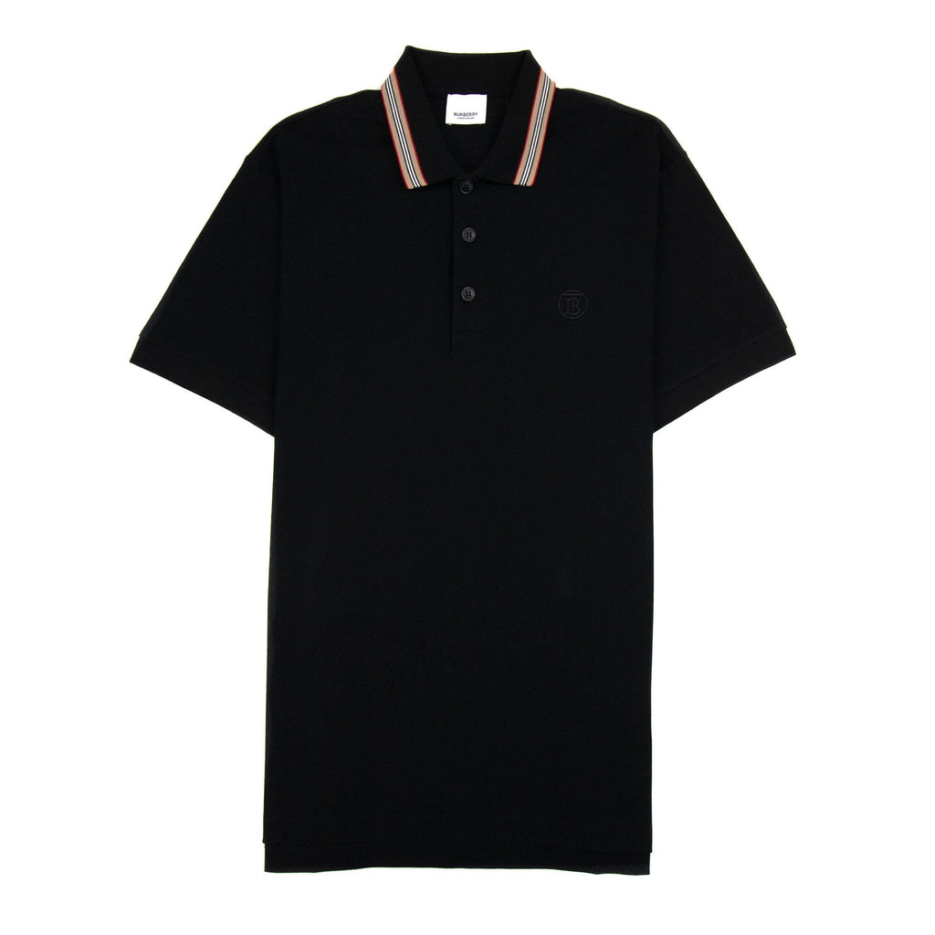 Burberry Icon Stripe Collar Polo Black