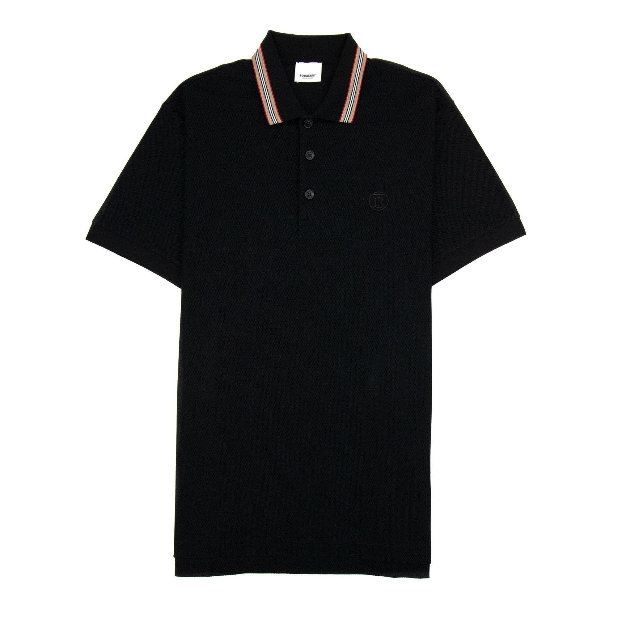 Burberry Icon Stripe Collar Polo Black