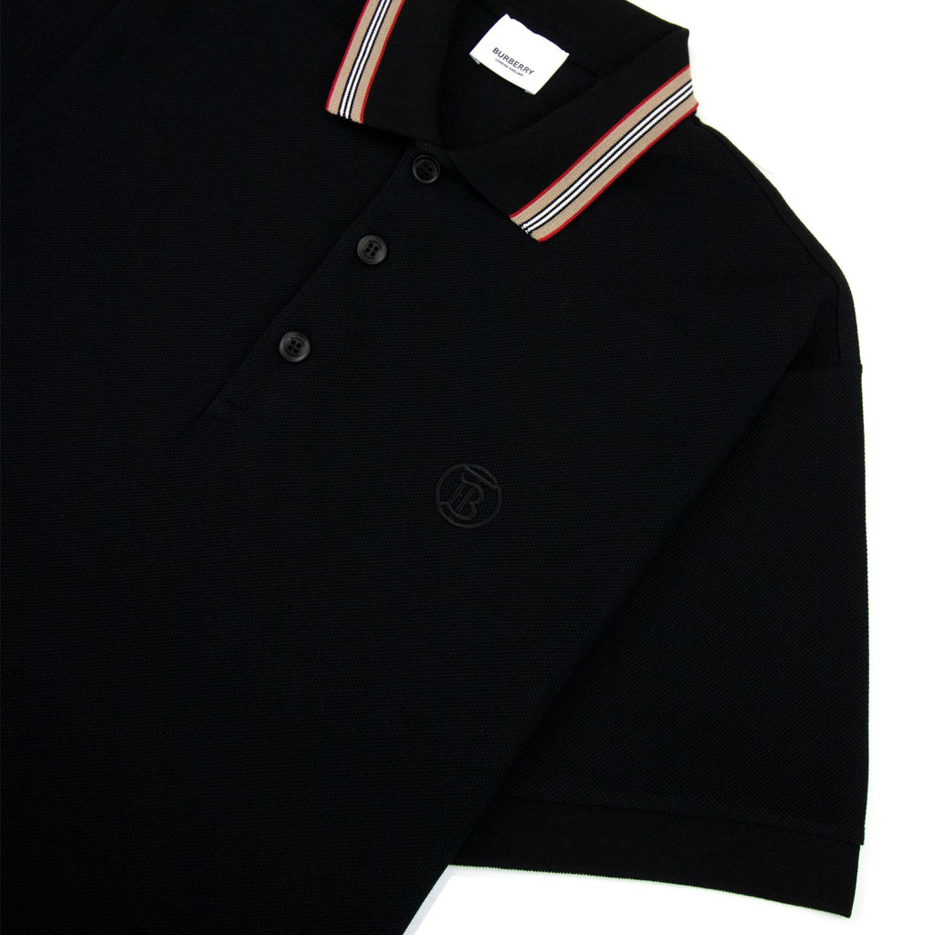 Burberry Icon Stripe Collar Polo Black