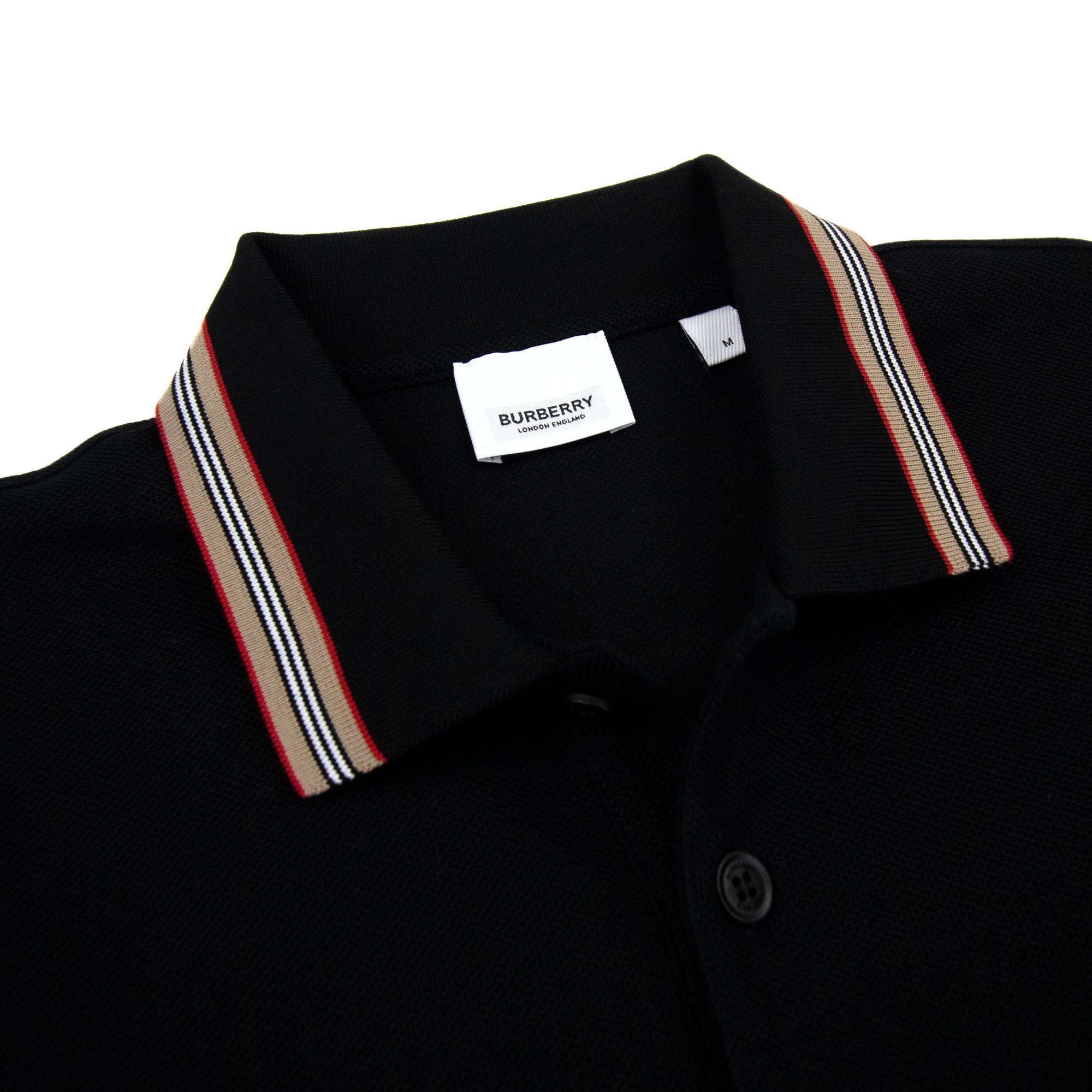 Burberry Icon Stripe Collar Polo Black