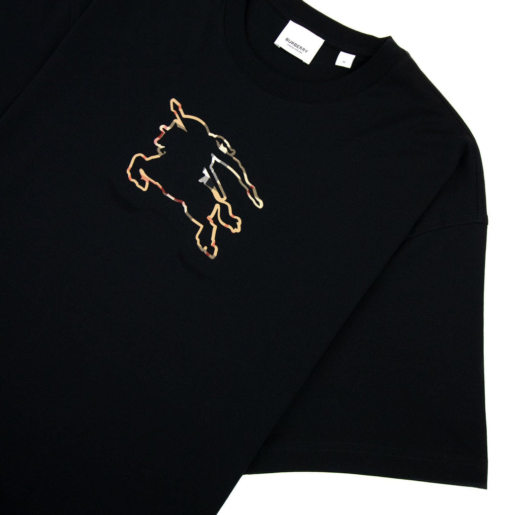 Burberry Check Ekd Cotton T Shirt Black