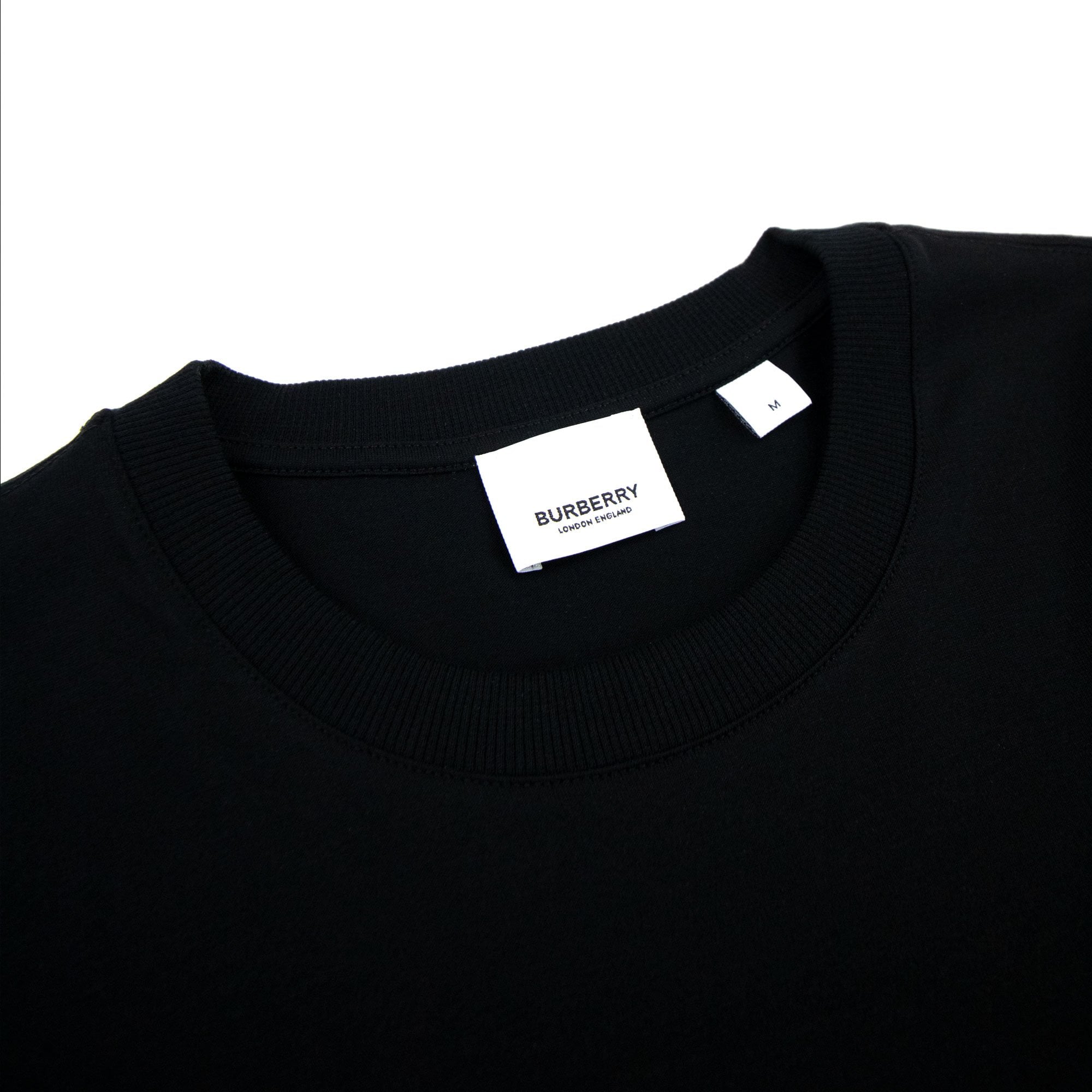 Burberry Check Ekd Cotton T Shirt Black