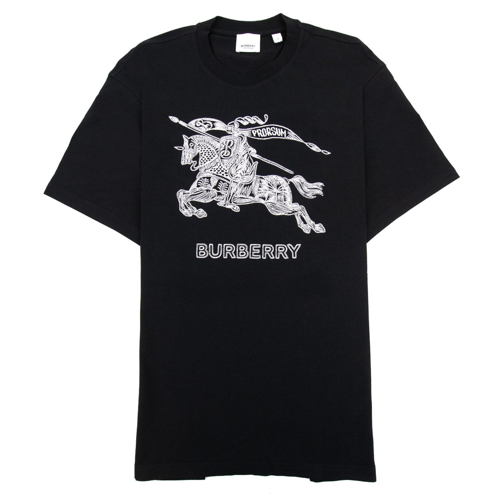 Burberry Dezi Logo-embroidered Cotton-jersey T-shirt Black
