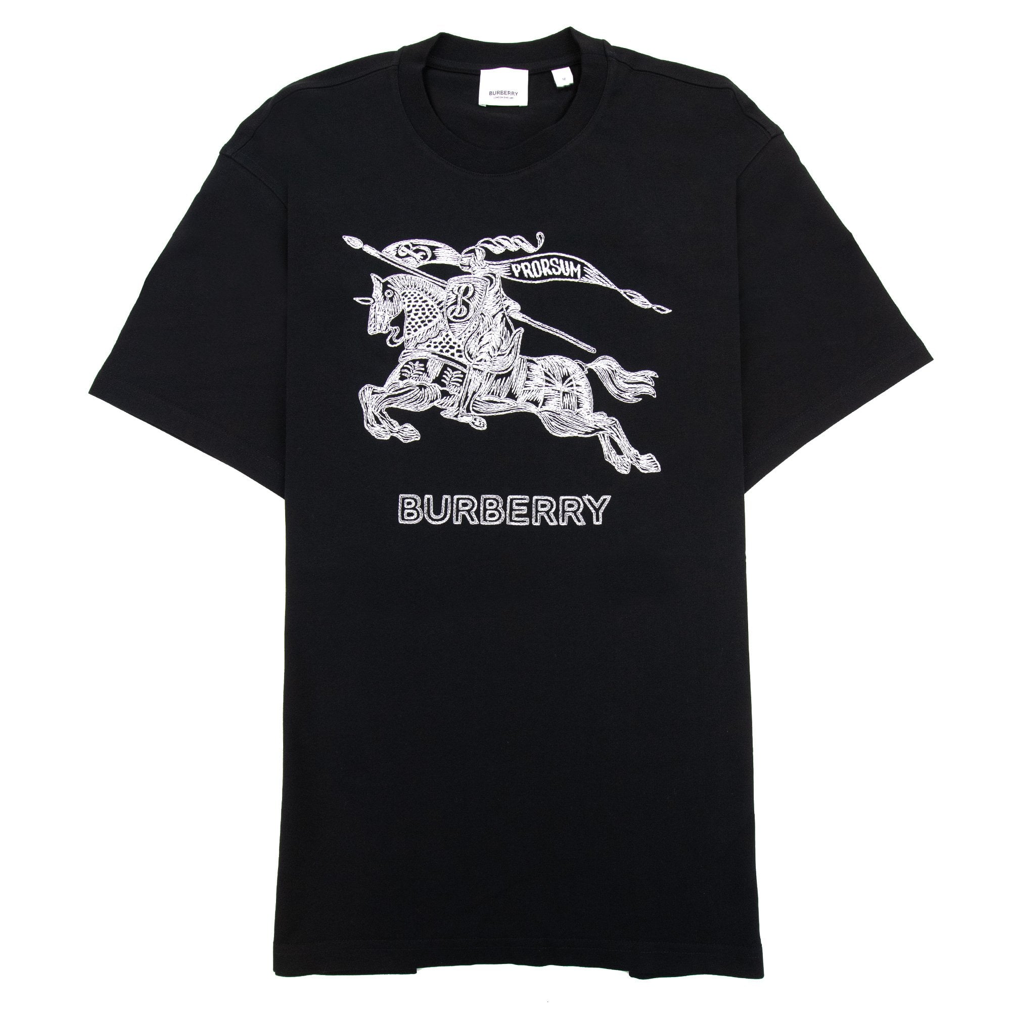 Burberry Dezi Logo-embroidered Cotton-jersey T-shirt Black