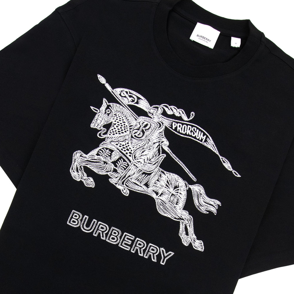 Burberry Dezi Logo-embroidered Cotton-jersey T-shirt Black