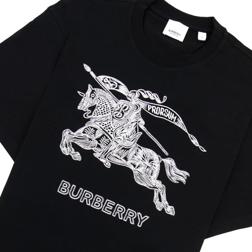 Burberry Dezi Logo-embroidered Cotton-jersey T-shirt Black