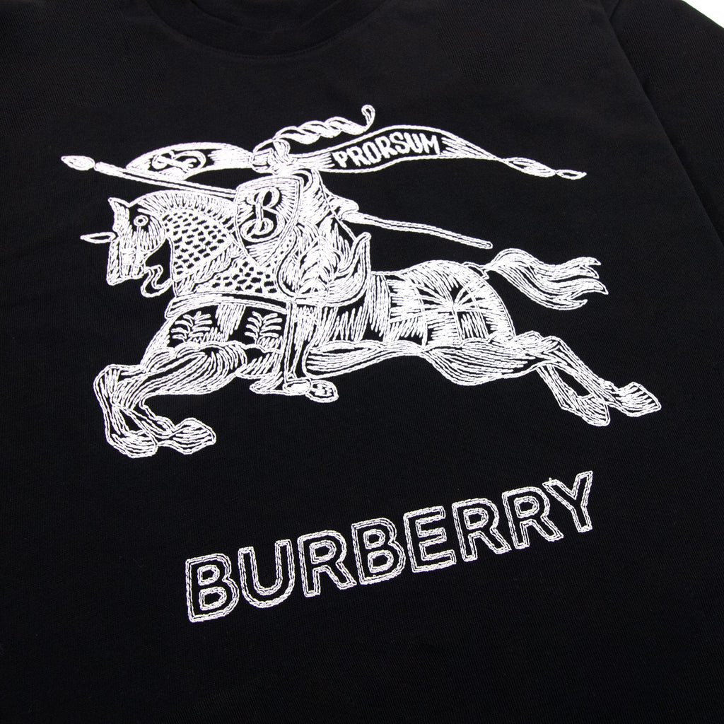 Burberry Dezi Logo-embroidered Cotton-jersey T-shirt Black
