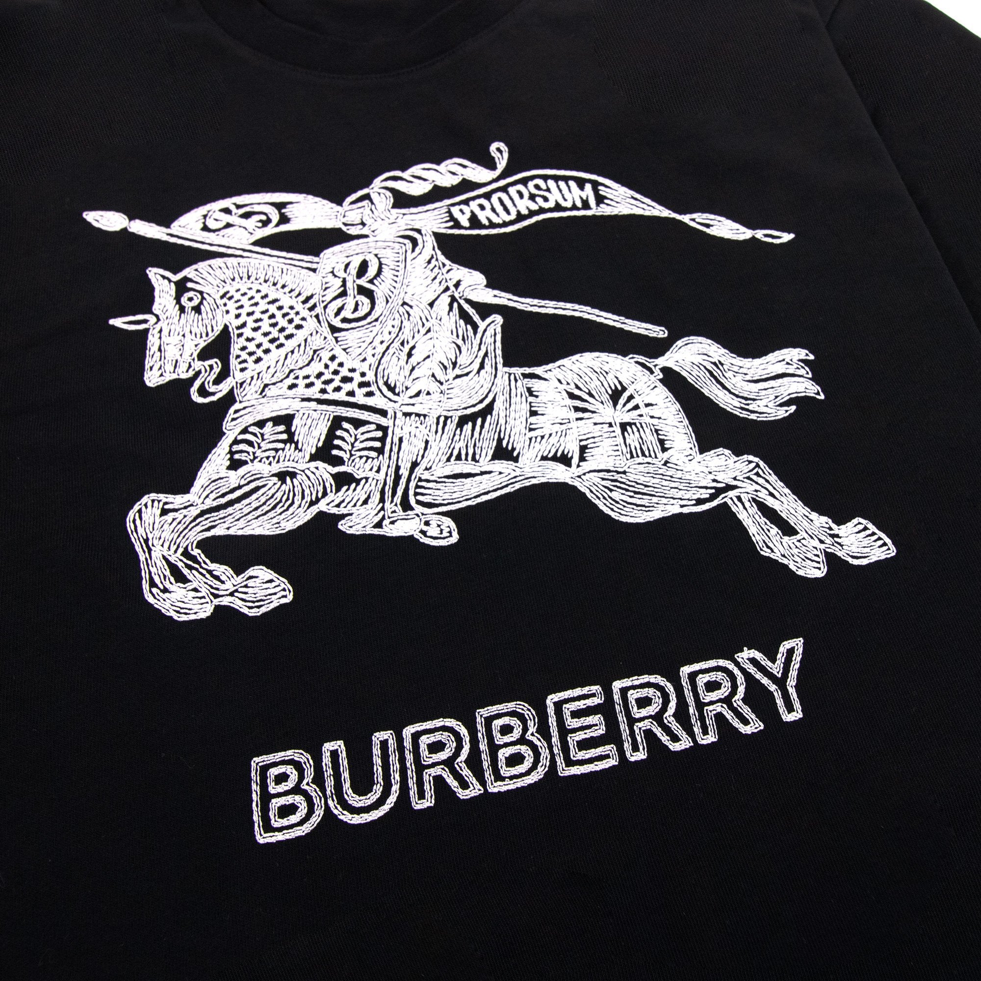 Burberry Dezi Logo-embroidered Cotton-jersey T-shirt Black